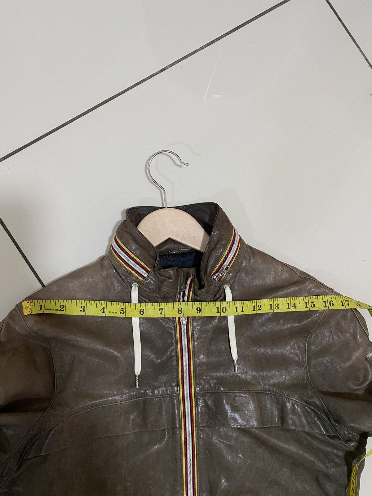 Designer × Vintage Gold Bunny Mens Leather Biker Motorcycle Bomber Jacket Italy Size US S / EU 44-46 / 1 - 17 Thumbnail