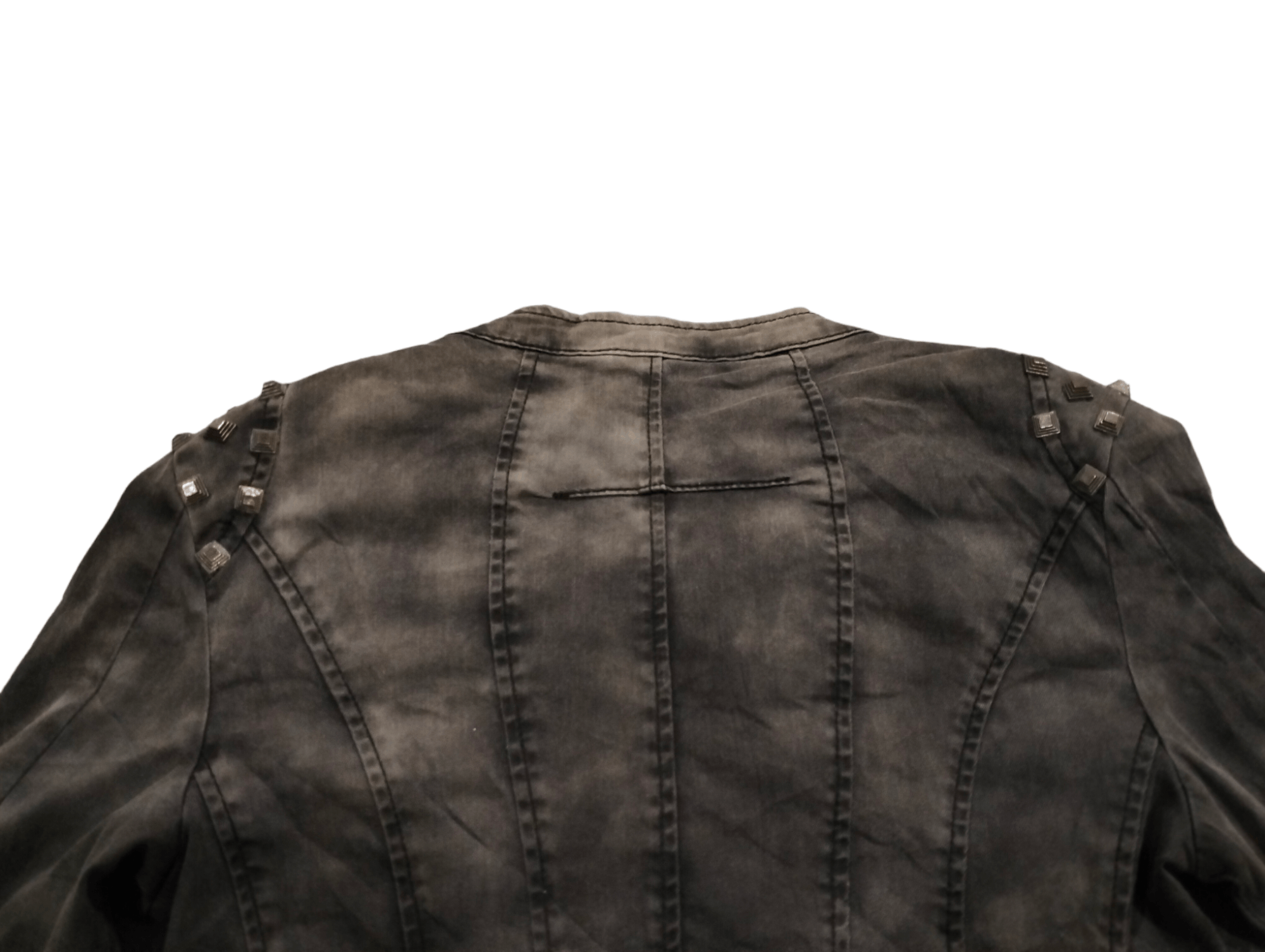 Japanese Brand RARE💥Echolove Zippers and Studs Black Washed Denim Jacket Size S / US 4 / IT 40 - 12 Thumbnail