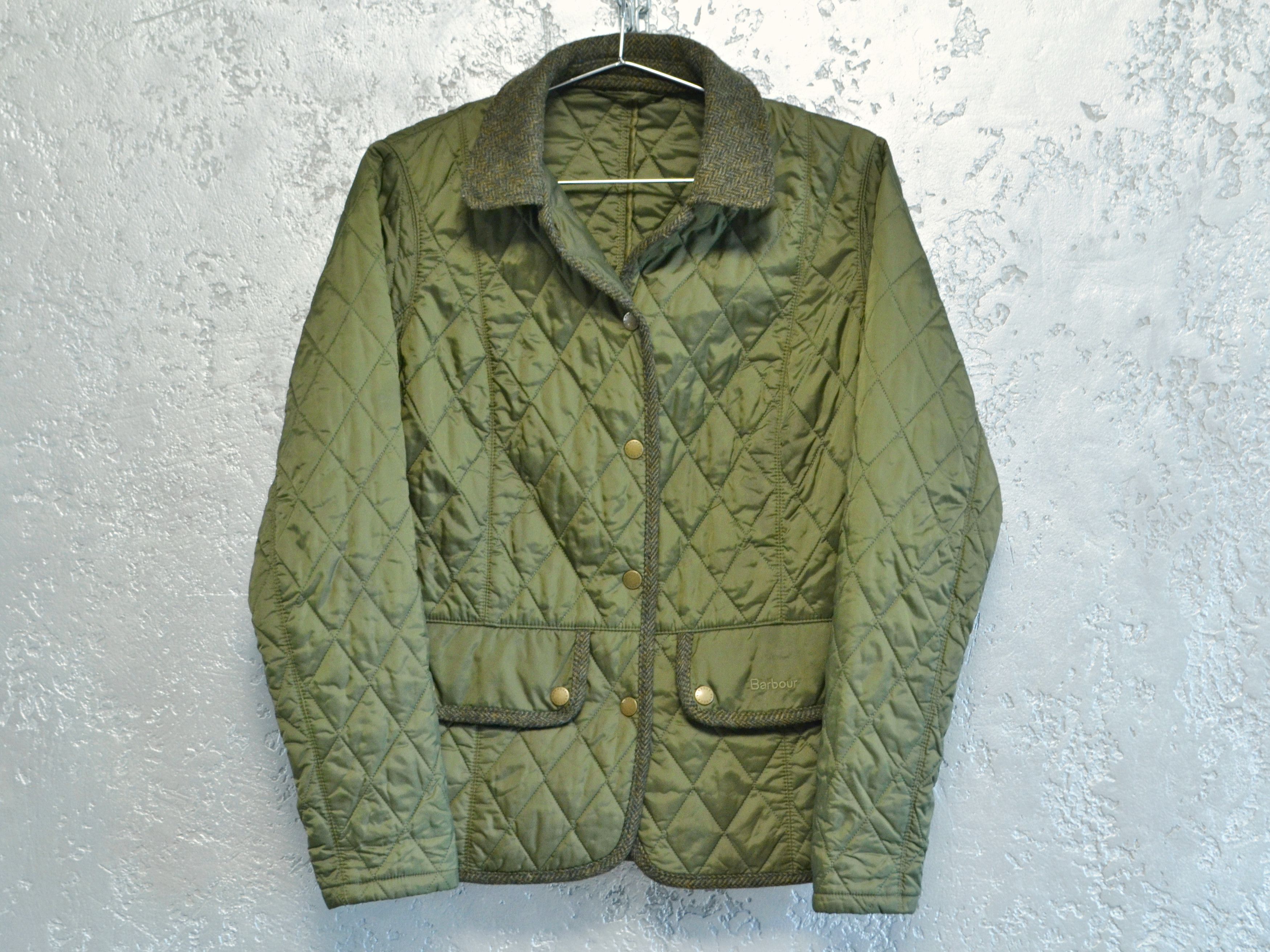 Barbour BARBOUR Vintage Women’s Green Tweed Quilted Jacket Size S / US 4 / IT 40 - 3 Thumbnail