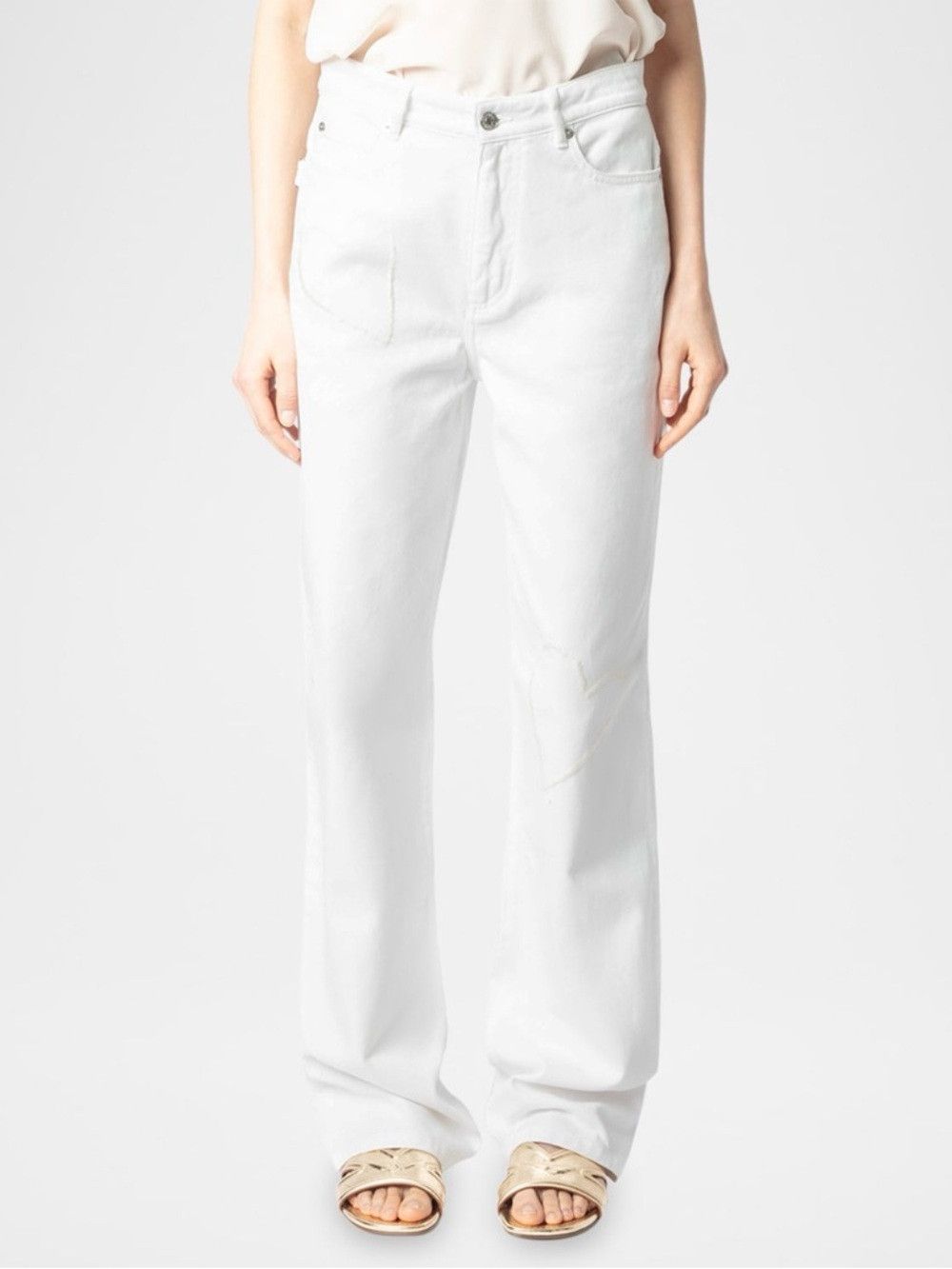 Zadig & Voltaire Zadig & Voltaire Elio Denim Eco Brod Judo White Heart Strai Size 25" / US 0 / IT 36 - 1 Thumbnail