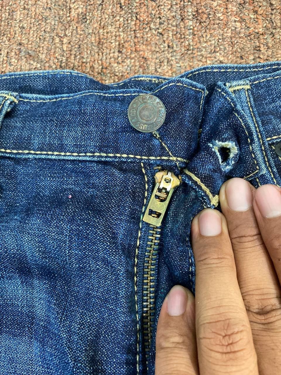 Levi's levis 508 regular tapered distressed denim Size US 39 - 10 Thumbnail