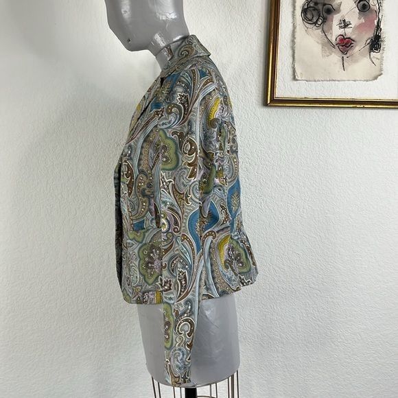 Etro Etro Paisley Pleated Back Cotton Stretch Blazer Size M / US 6-8 / IT 42-44 - 6 Thumbnail