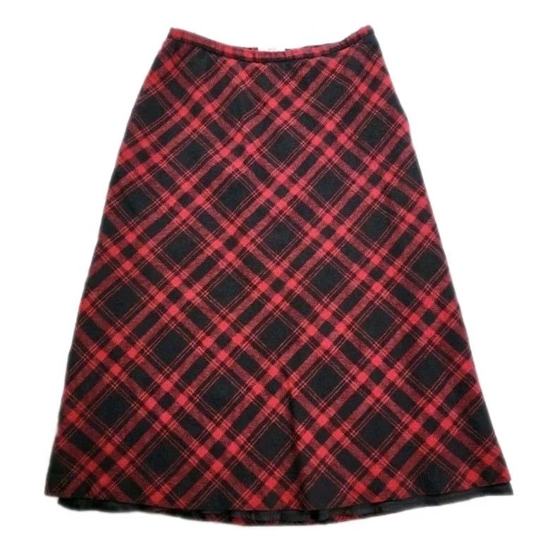 Charter Club VINTAGE Charter Club Skirt 12P Petite Wool Plaid Maxi Red Black Holiday A-Line Womens Skirt Christmas 90s Festive Size 34" / US 12 / IT 48 - 2 Thumbnail