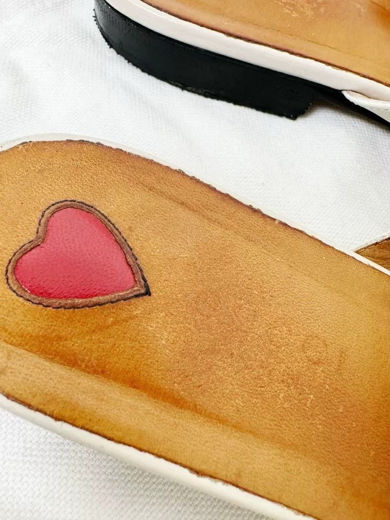 Gucci Gucci White Leather Slides with Strap-2505 Size US 7.5 / IT 37.5 - 3 Thumbnail