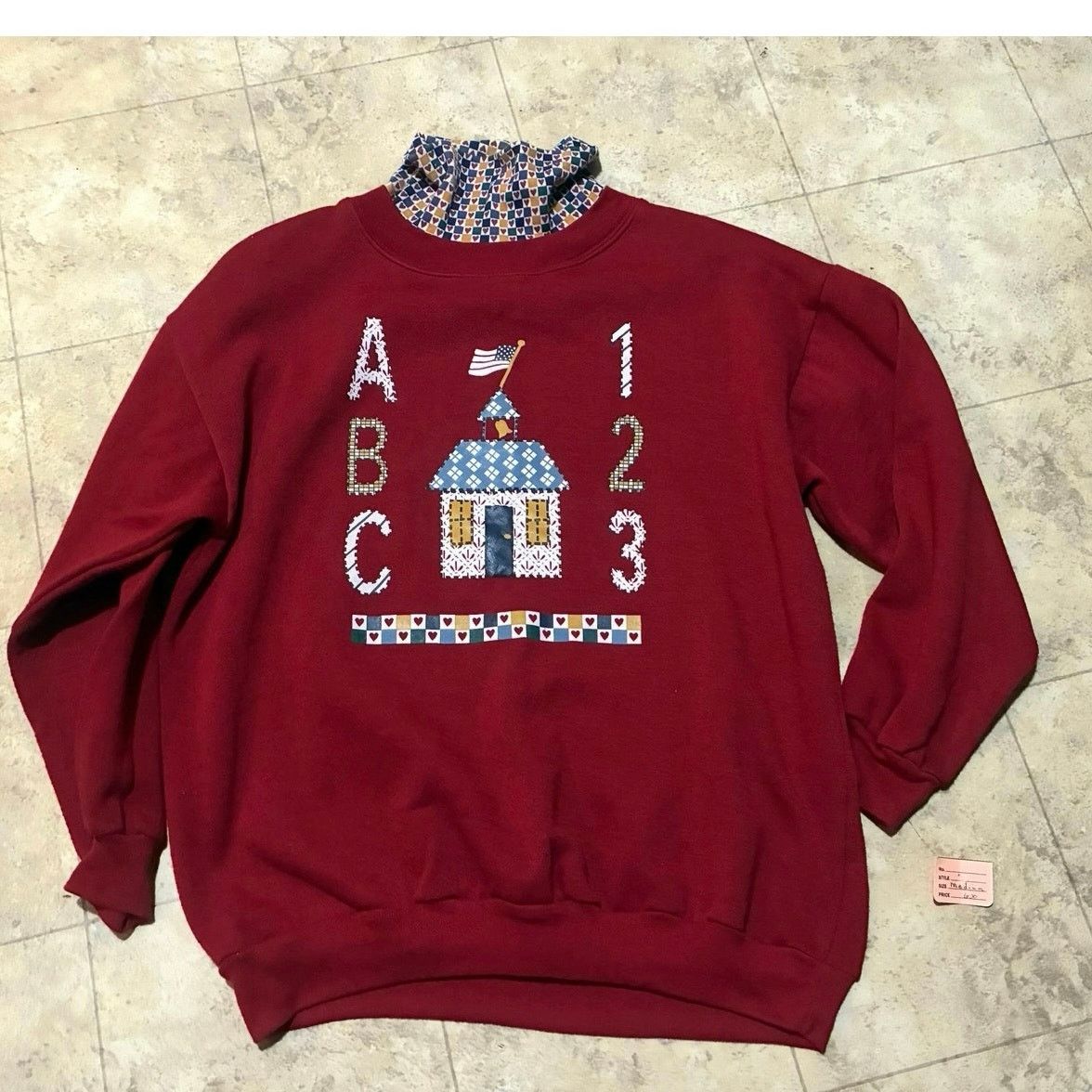 Other Vintage Red Teacher Sweatshirt ABC 123 Ashley Hill Medium Size M / US 6-8 / IT 42-44 - 1 Thumbnail