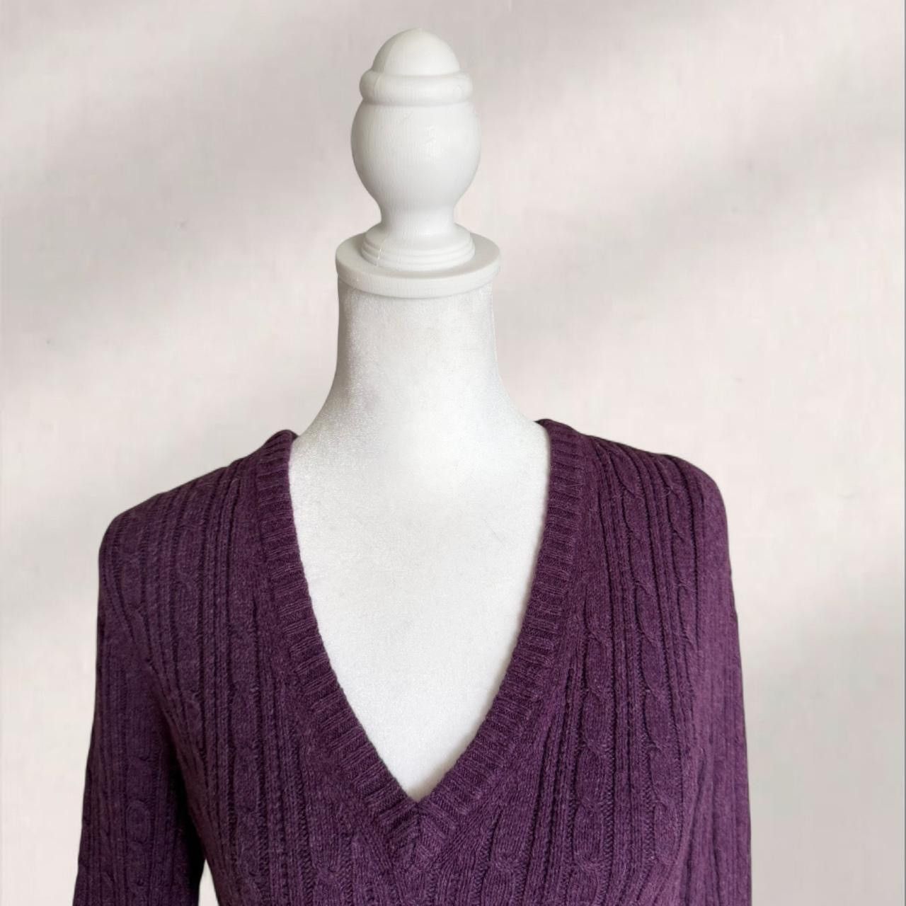 American Eagle Outfitters Y2K American Eagle purple cable knit sweater Size LG Size L / US 10 / IT 46 - 2 Thumbnail