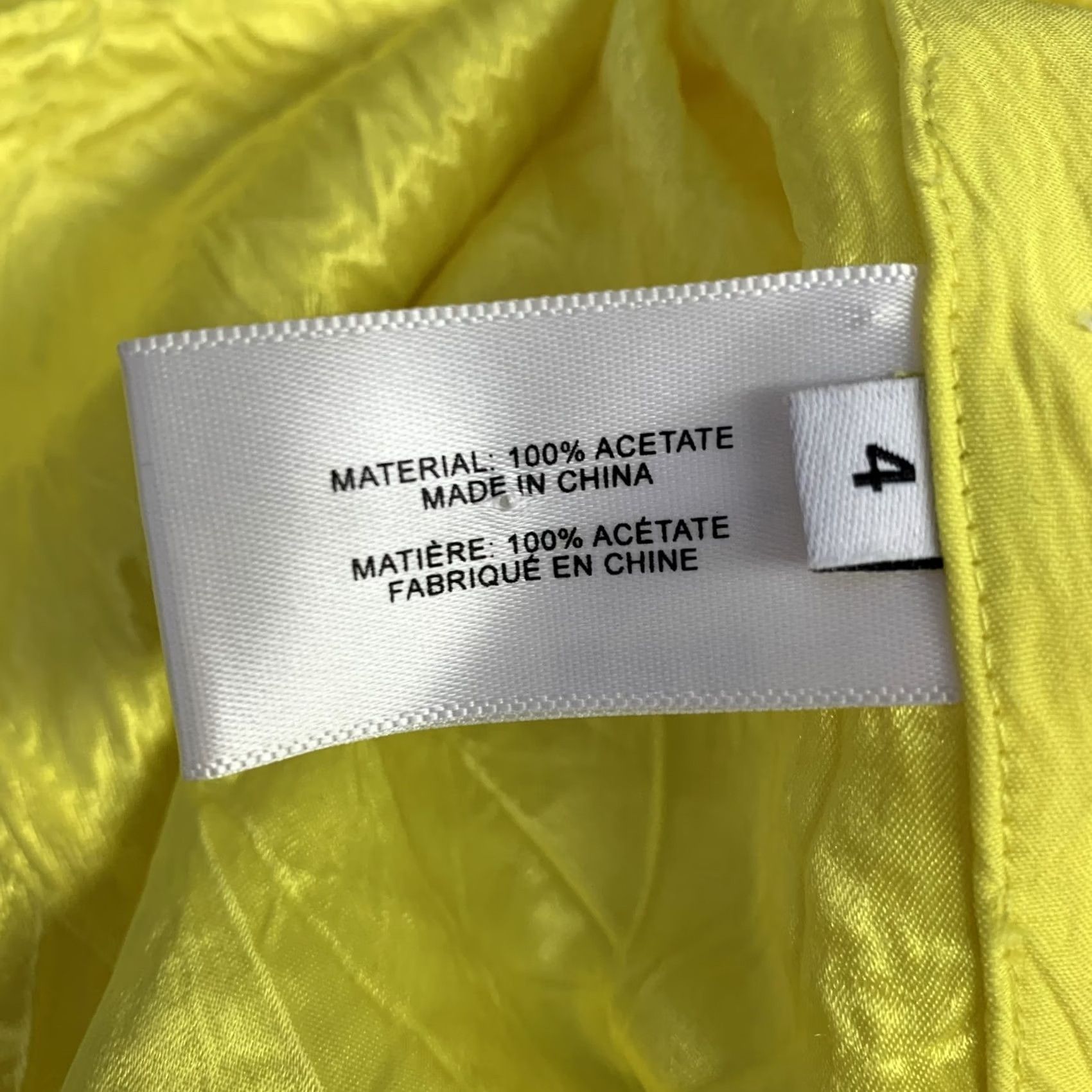 Proenza Schouler PROENZA SCHOULER Shirt L Neon Yellow Wrinkled Acetate Hidden Placket Womens Size L / US 10 / IT 46 - 7 Thumbnail