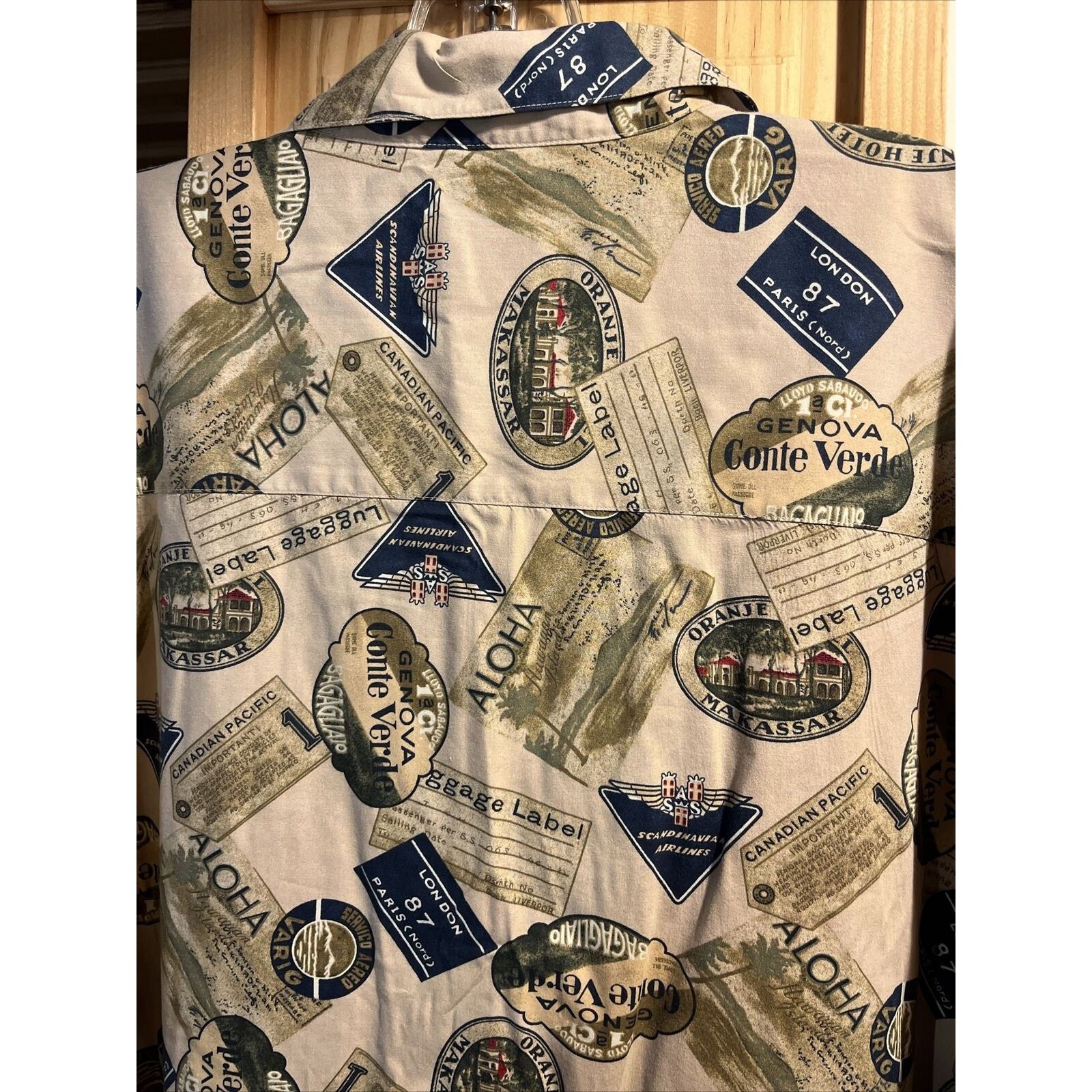 Pendleton Pendleton Men’s XL Beige Luggage Print Cotton Hawaiian Shirt Size US XL / EU 56 / 4 - 20 Thumbnail