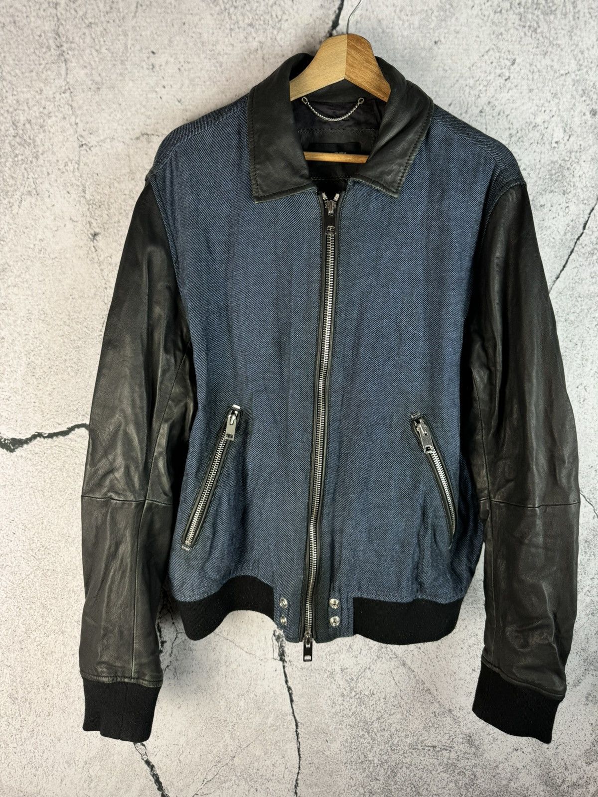 Diesel Designer Diesel Denim & Leather sleeves Jacket Size US XL / EU 56 / 4 - 1 Thumbnail