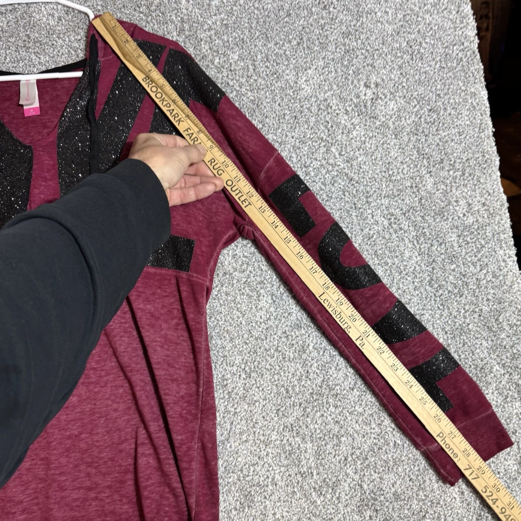 Vintage No Boundaries Hoodie Womens Medium Sparkly Graphic Shirttail Jogger Sweatshirt Size M / US 6-8 / IT 42-44 - 4 Thumbnail