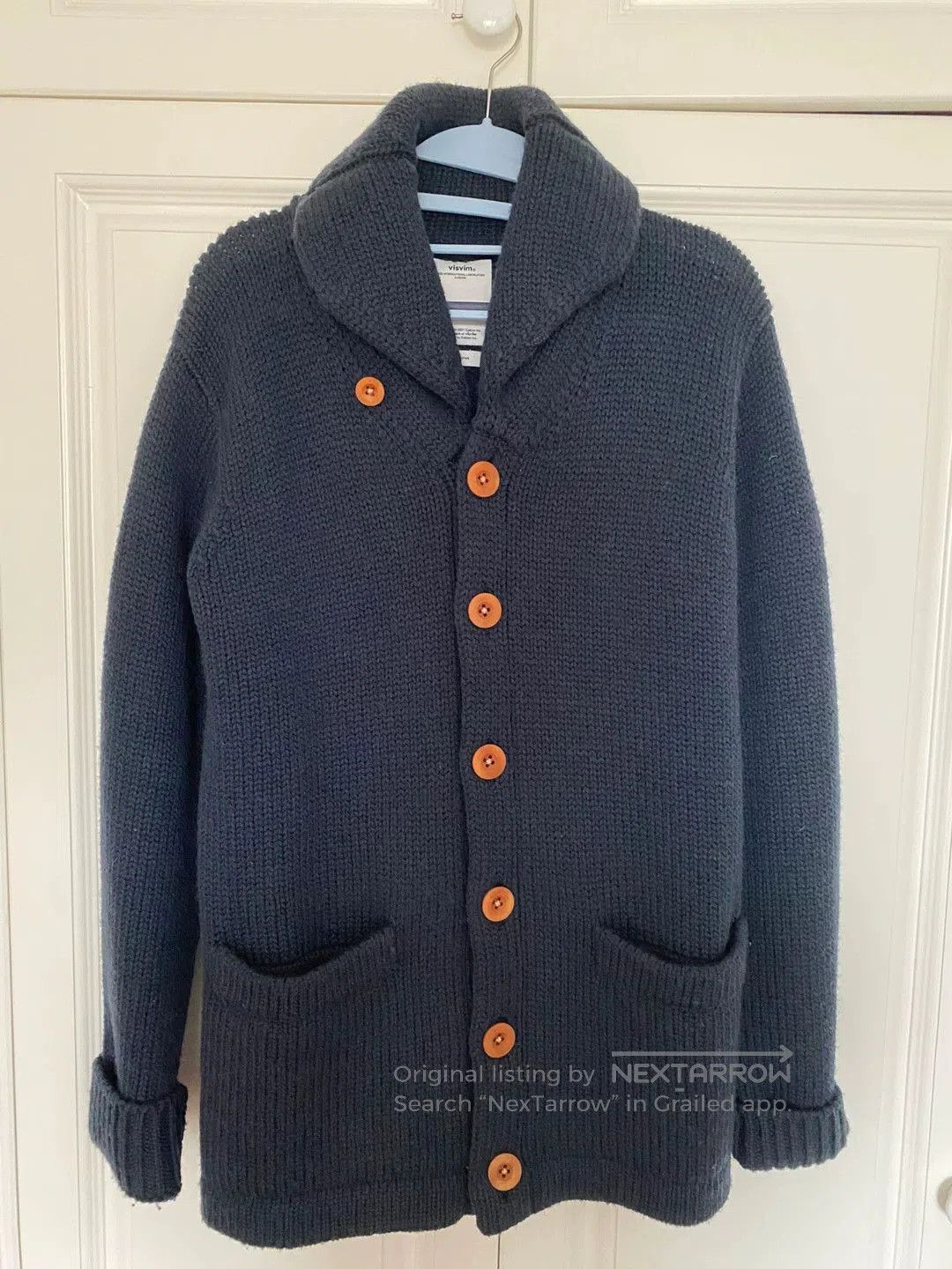 Visvim visvim Dark Blue Wool Cardigan Orange Buttons. Size US M / EU 48-50 / 2 - 1 Thumbnail