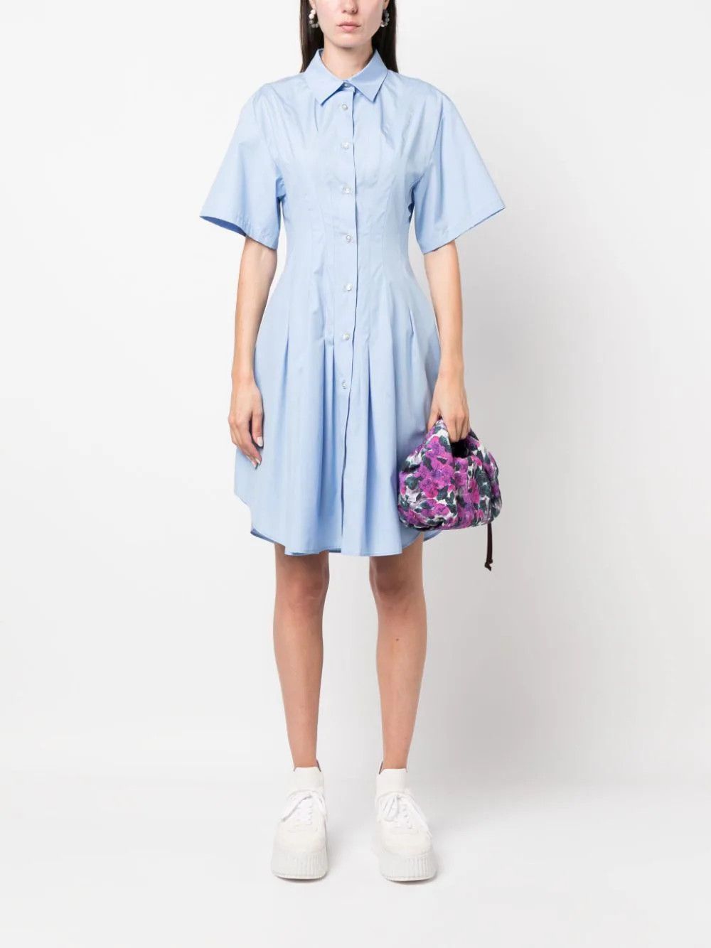 Marni o1w1db10824 Shirt Dress in Sky Blue Size XL / US 12-14 / IT 48-50 - 5 Thumbnail