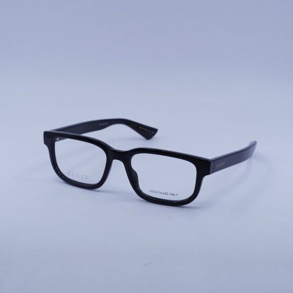 Gucci GG1584O 001 Eyeglasses Shiny Black 53mm Square Frame