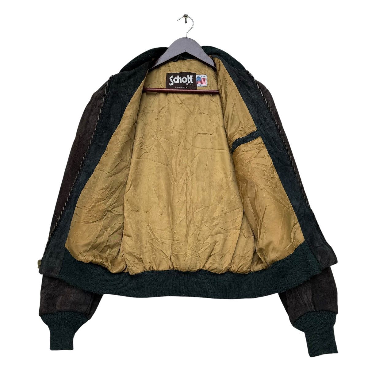 Schott Vintage Shcott Suede Leather Jacket Size US S / EU 44-46 / 1 - 7 Thumbnail