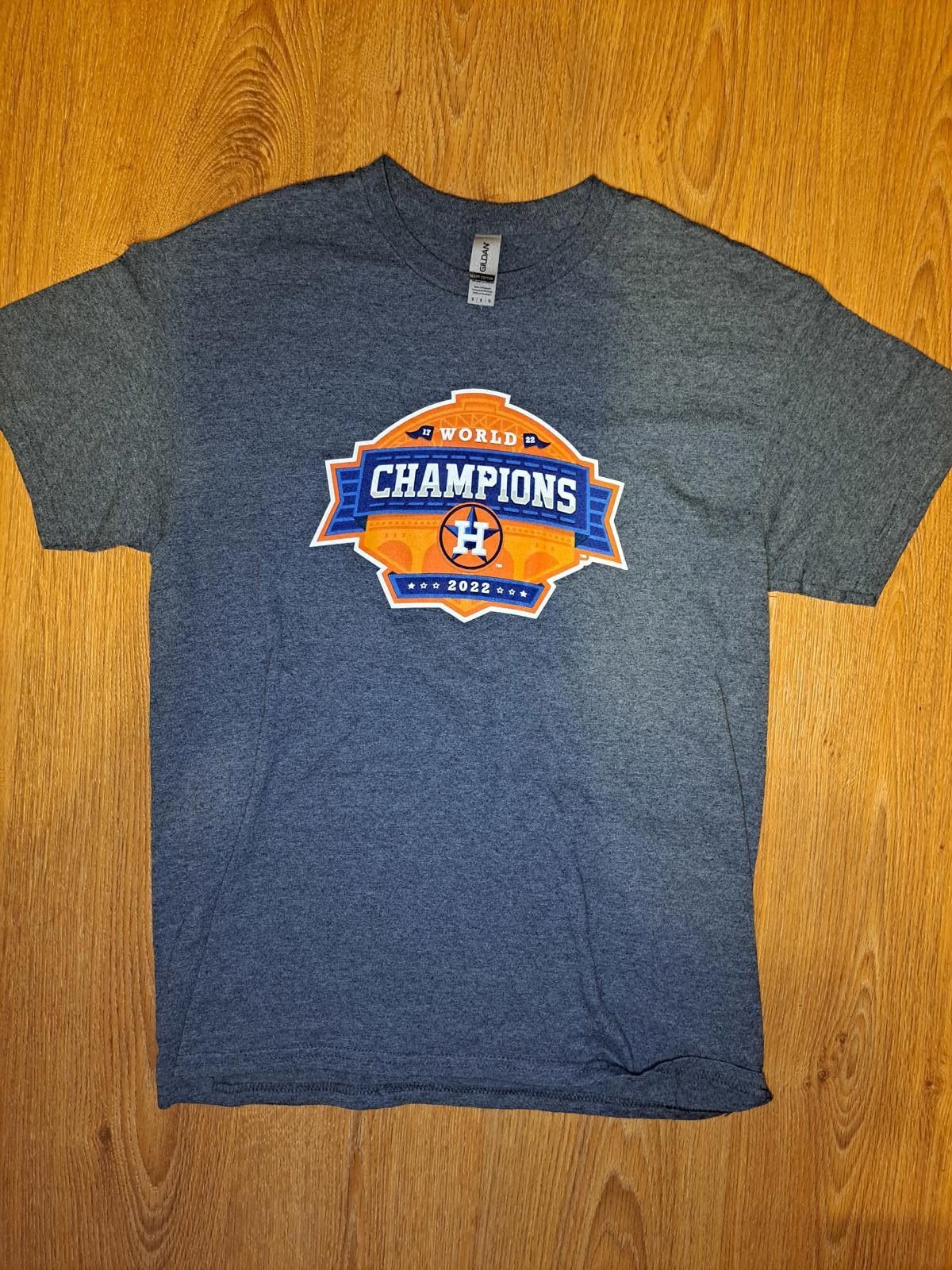 Gildan Houston Astros T Shirt Mens Medium Cotton Gray World Series Size US M / EU 48-50 / 2 - 1 Thumbnail