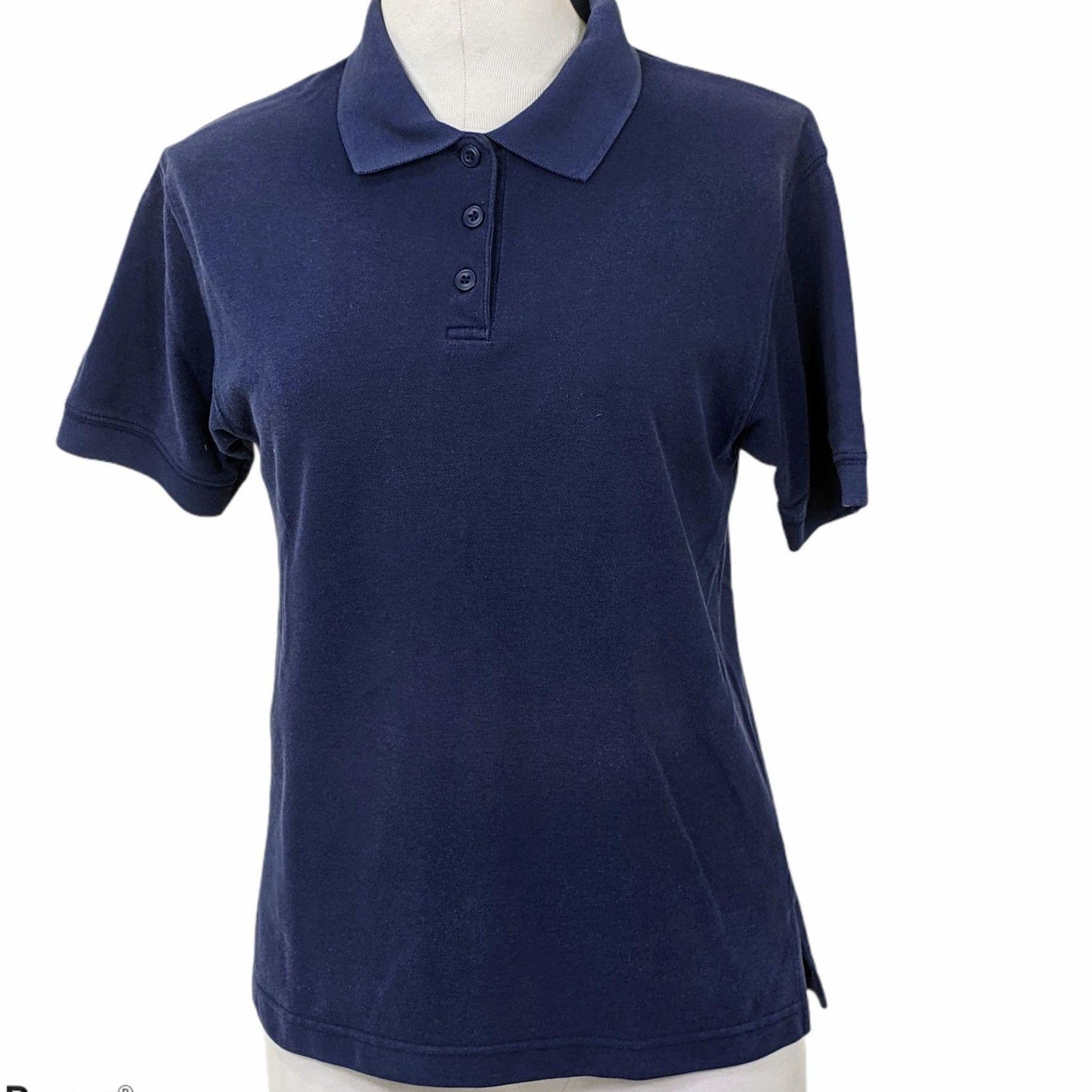 Other Karen Scott Womens Navy Blue Short-Sleeve Polo Shirt Cotton Size M / US 6-8 / IT 42-44 - 1 Thumbnail