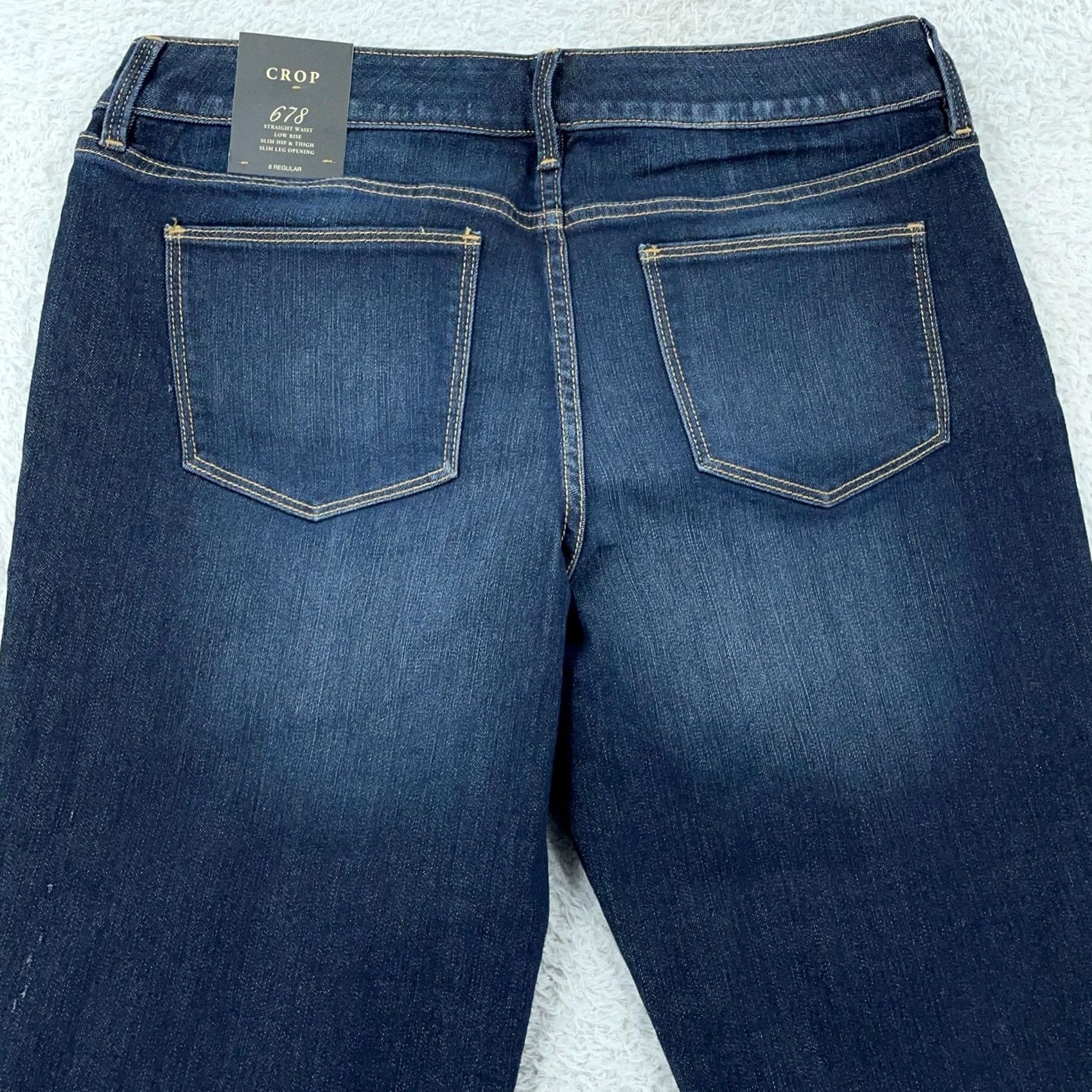 Vintage The Limited Jeans Slim Low Rise Crop Womens 8 Dark Wash 32x22 Denim Cotton Polyester Spandex Pockets 678 Size 30" / US 8 / IT 44 - 3 Thumbnail