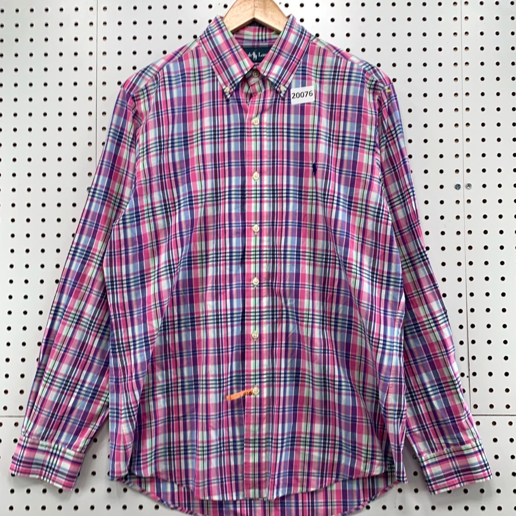 Polo Ralph Lauren Polo Ralph Lauren Button-Down Shirt Mens Medium Pink Plaid Long Sleeve 22x30.5 Vintage? Size US M / EU 48-50 / 2 - 5 Thumbnail