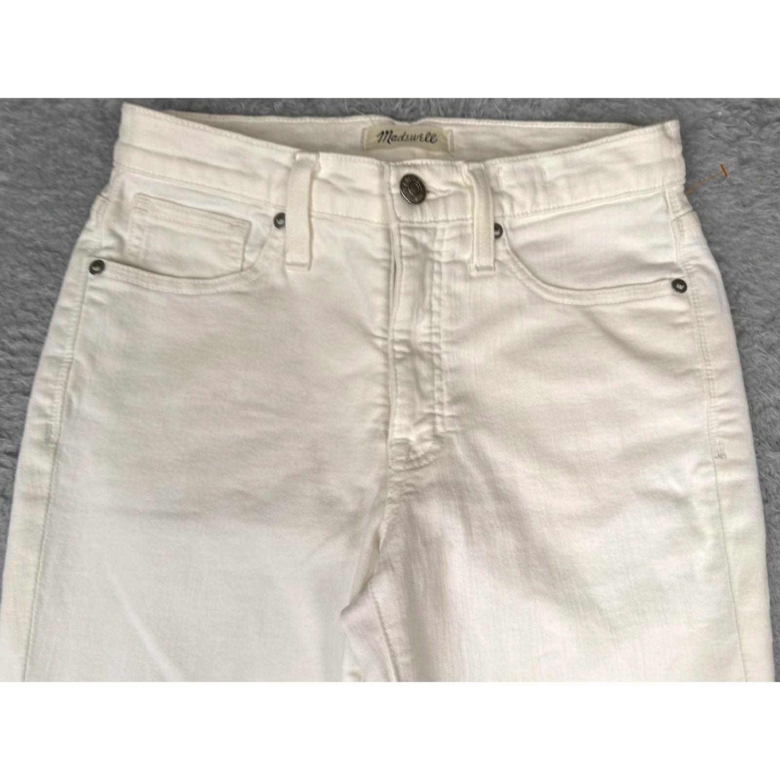 Madewell Madewell Jeans Womens 26x28 White 9 Inch High Rise Skinny Stretch Denim Pants Size 26" / US 2 / IT 38 - 4 Thumbnail