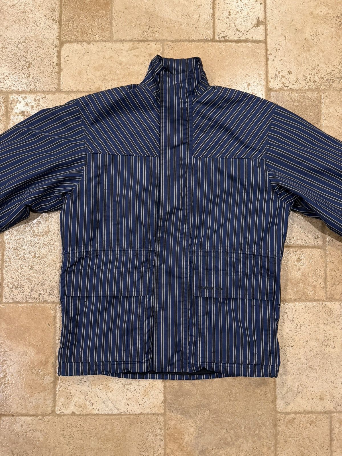 Balenciaga Balenciaga Ripstop Oversized Blue Striped 2020 Parka Jacket Size US S / EU 44-46 / 1 - 4 Thumbnail