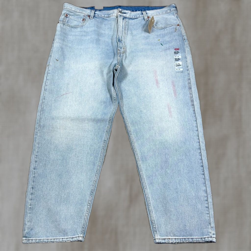 Levi's Levi's 550 Jeans Men 42x30 Relaxed Tapered Fit Blue Denim Cotton 5-Pocket Distressed? No Distressed Light Wash Baggy N/A Size US 42 / EU 58 - 1 Thumbnail