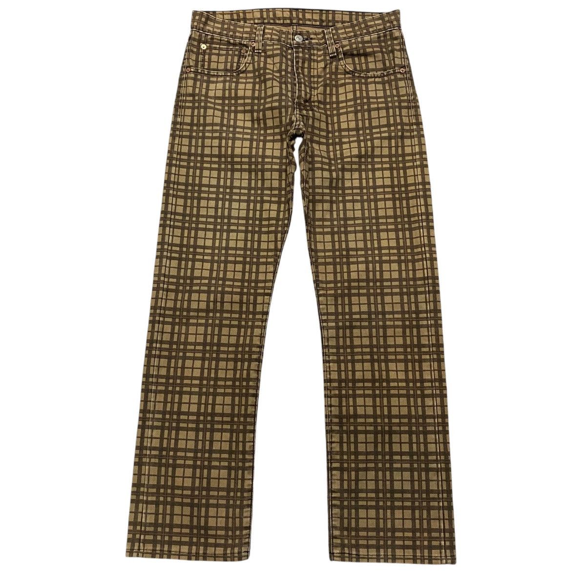 Levi's Vintage Levis 505 Brown Checkered Jeans Size US 32 / EU 48 - 2 Thumbnail