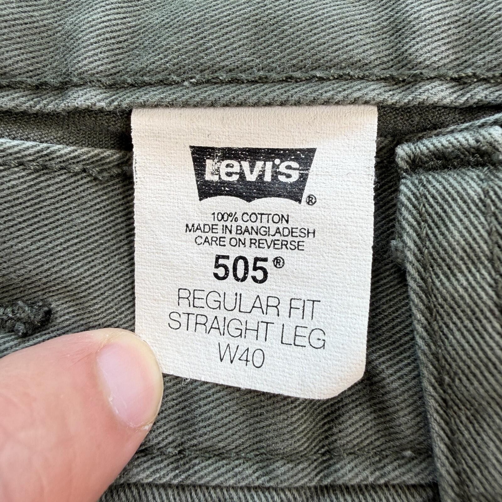 Levi's Levi’s 505 Olive Green Denim Shorts Mens W40 Baggy Skater Size US 40 / EU 56 - 4 Thumbnail