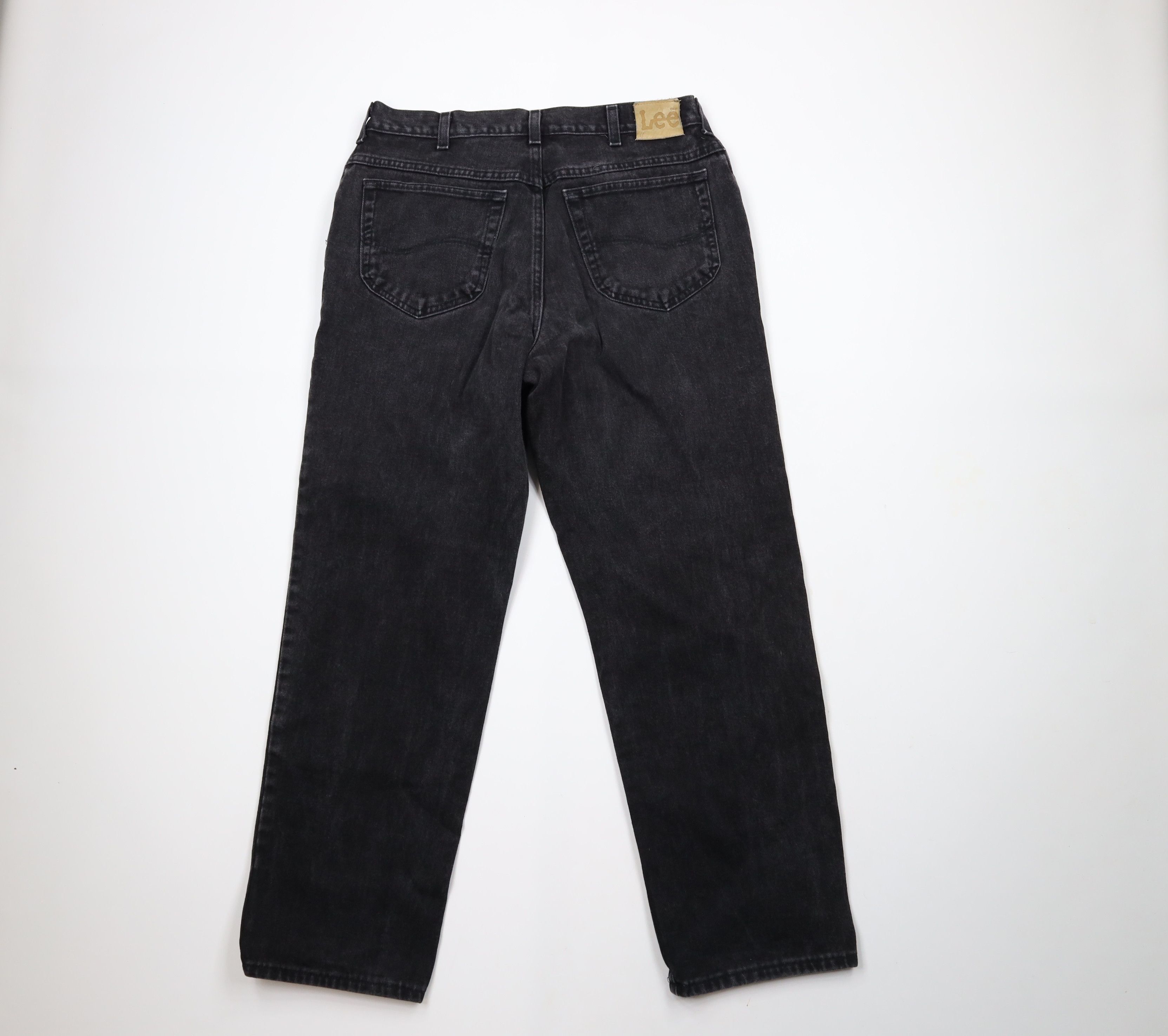 Lee × Vintage Vintage 90s Lee Straight Leg Denim Jeans Black Cotton Size US 34 / EU 50 - 8 Thumbnail