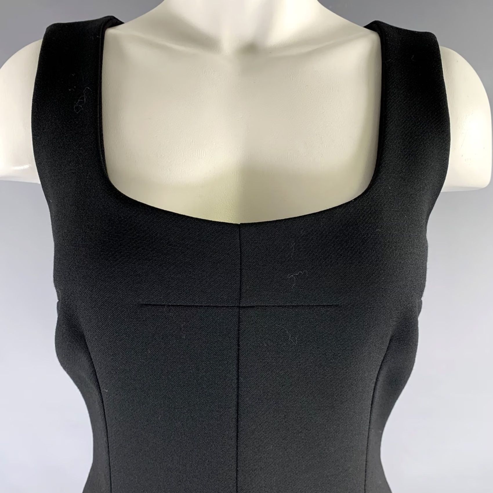 Dolce & Gabbana DOLCE & GABBANA Black Virgin Wool Body-Con Midi Dress 4 Dress Womens Adult Midi Black Virginia Wool Body-Con Size S / US 4 / IT 40 - 2 Thumbnail
