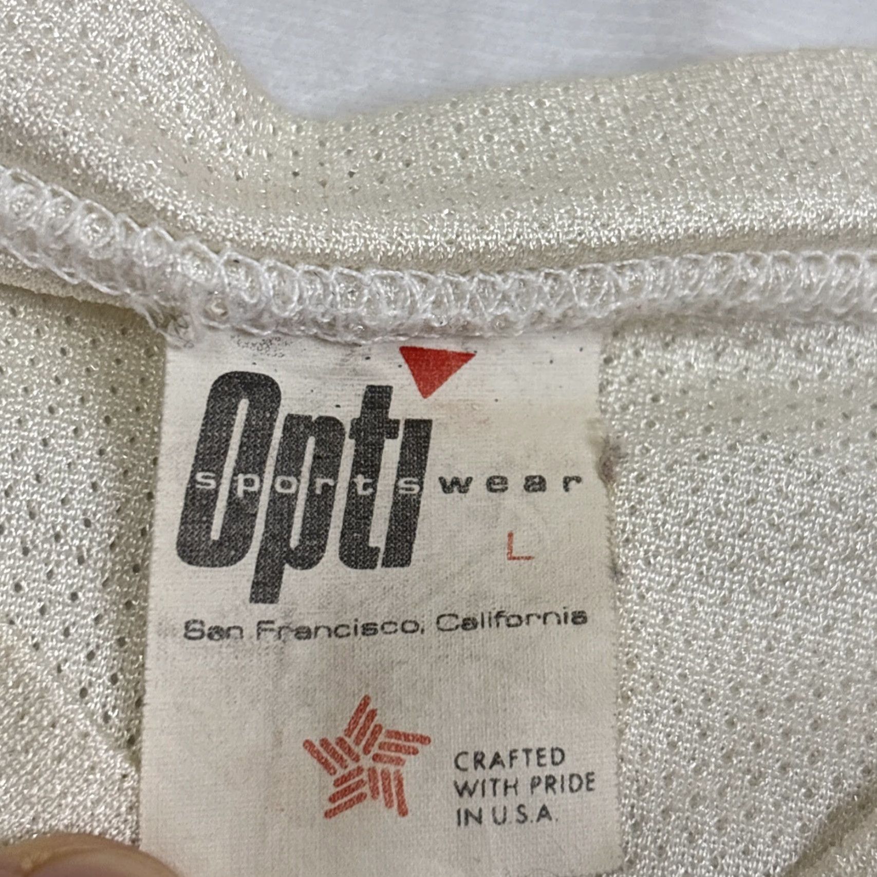 Vintage VINTAGE Optiwear Football Jersey L HIGH SCHOOL Blue White #24 Mens Regular Large White School Activewear Casual United States Pre-owned Fair Size US L / EU 52-54 / 3 - 3 Thumbnail