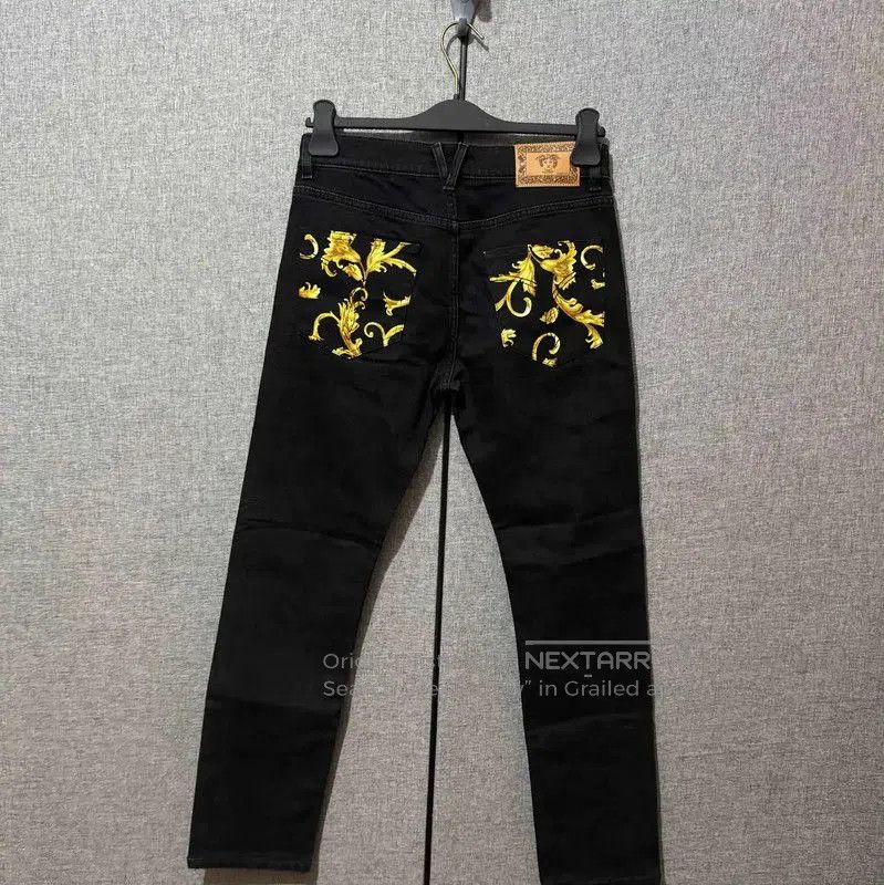 Versace Versace M Black Leather Logo Casual Pants . Size US 32 / EU 48 - 2 Thumbnail