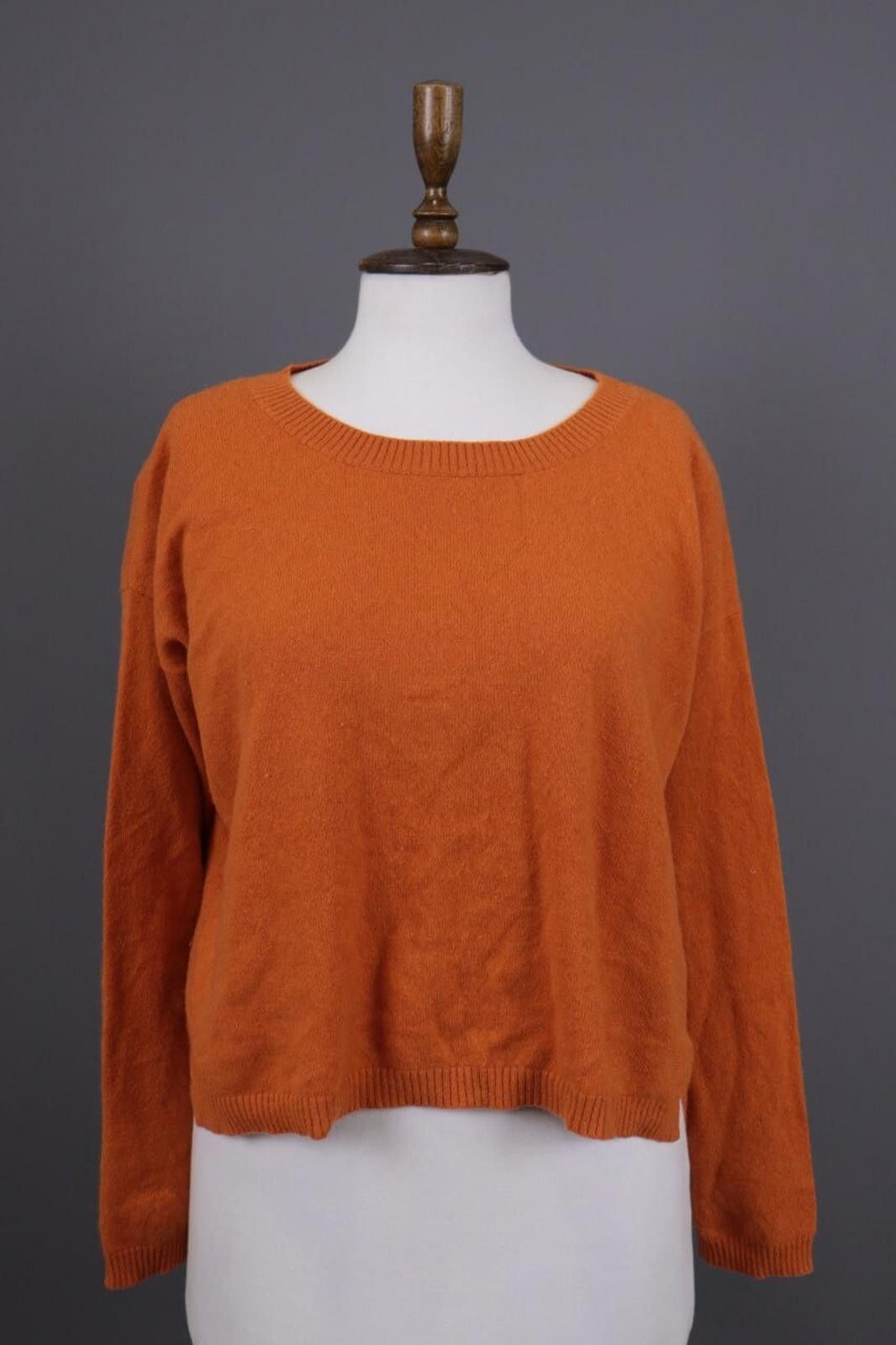 Designer Bitte Kai Rand Orange Cashmere Knit Relaxed Sweater Size L Size L / US 10 / IT 46 - 1 Thumbnail