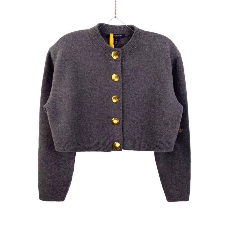 Louis Vuitton Louis Vuitton Gray Gold Button Cardigan XS Size US XS / EU 42 / 0 - 1 Thumbnail