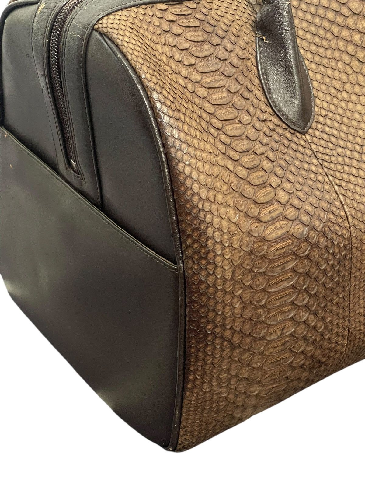 Genuine Leather Full Leather Python Vtg JRA Japan Boston Bag 5🟩 Size ONE SIZE - 8 Thumbnail