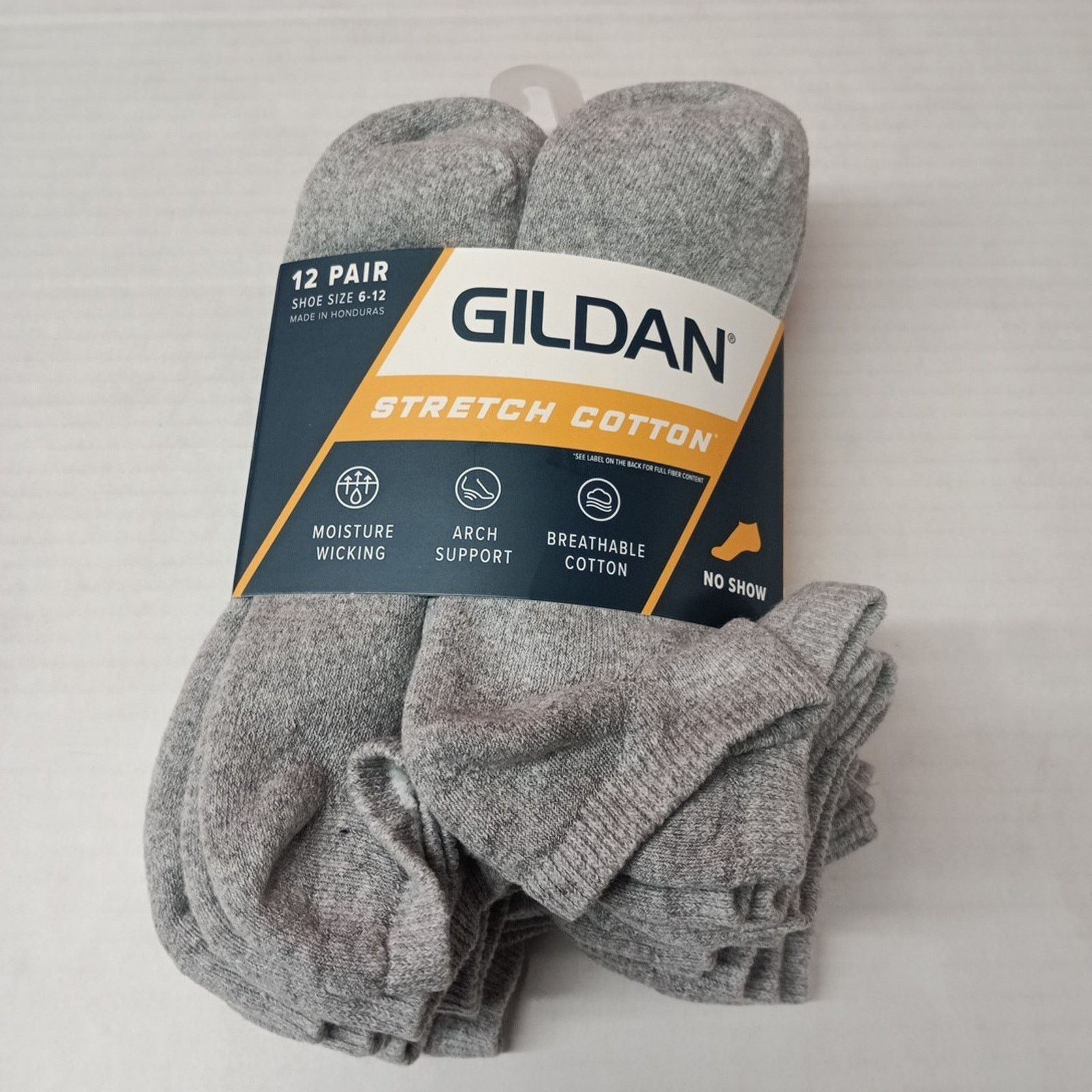 Gildan Gildan 12 Pair Men's No Show Socks Shoe Size 6-12 Gray Size ONE SIZE - 1 Thumbnail