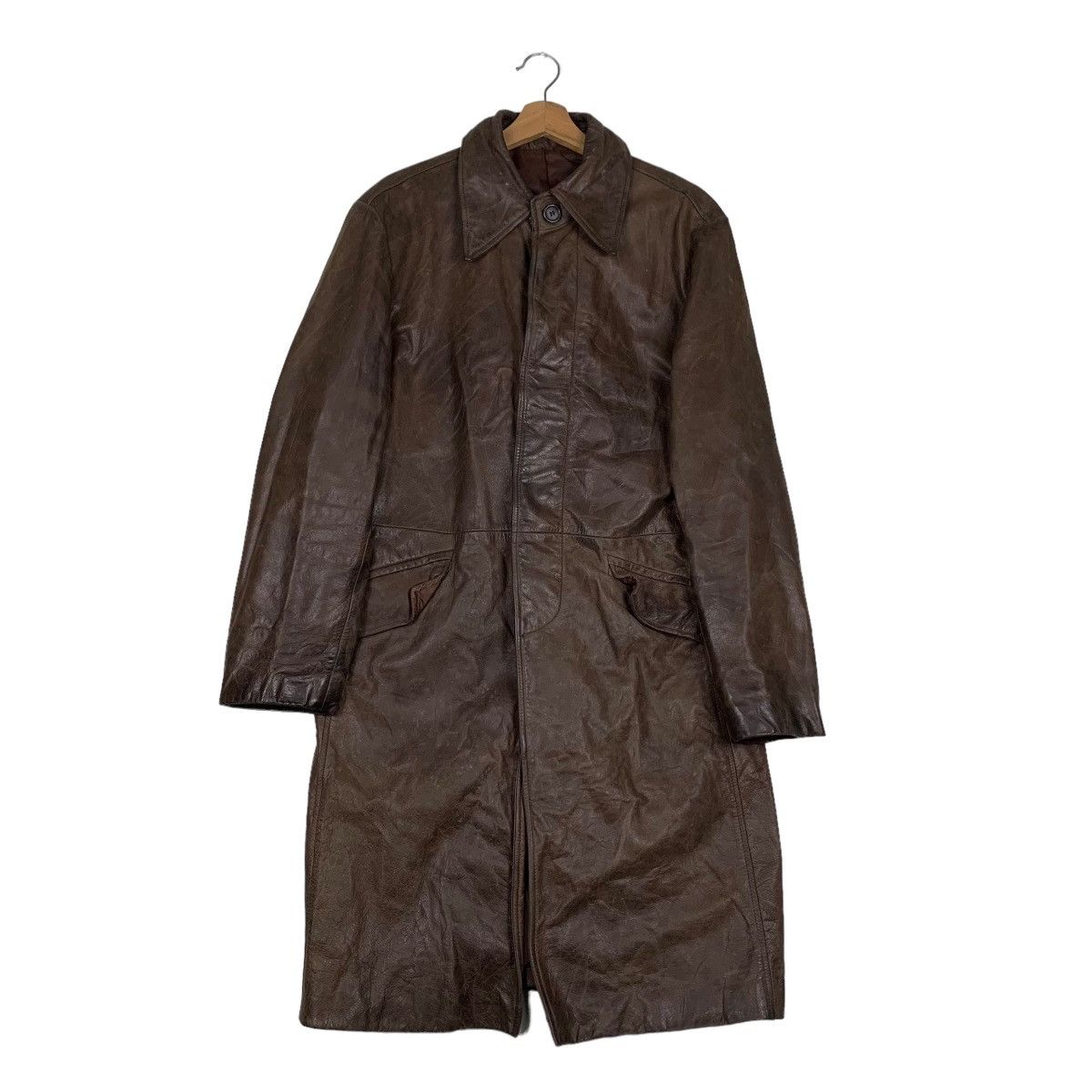 Japanese Brand Rare CIGAR BRANCH Genuine Leather Overcoat #0452-C21 Size US M / EU 48-50 / 2 - 1 Thumbnail