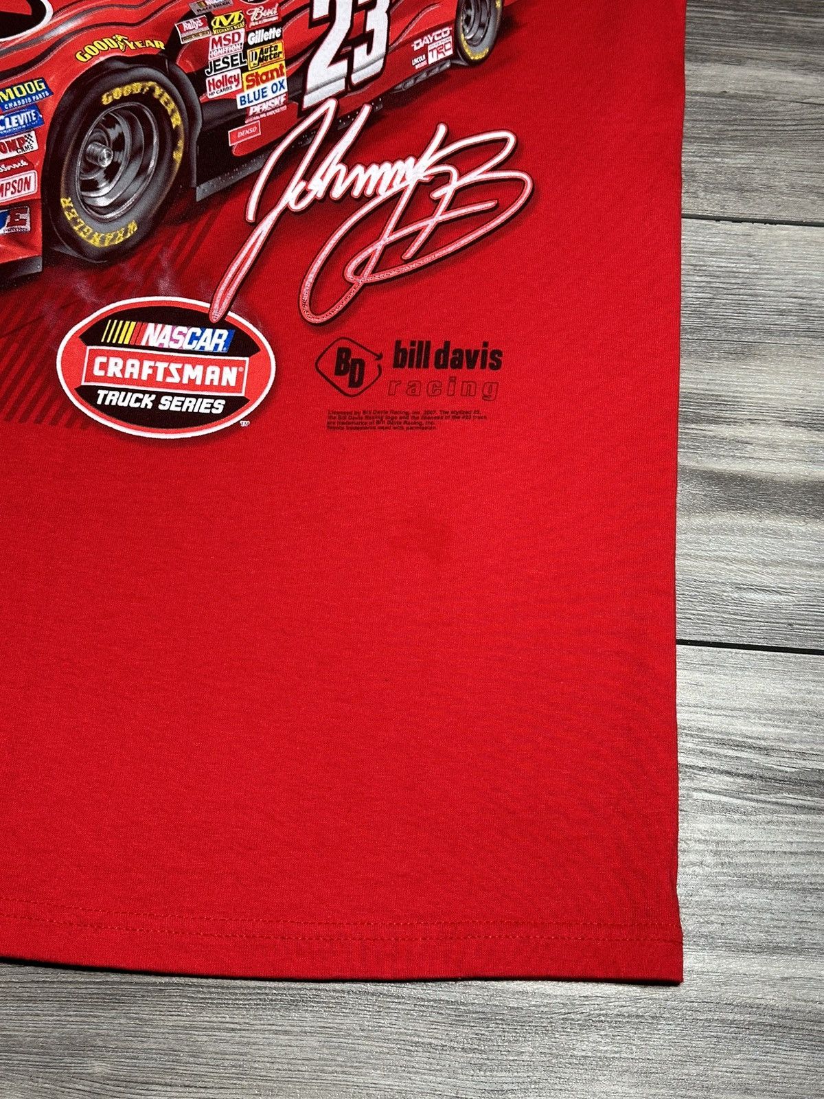 NASCAR × Vintage Y2K Autographed Johnny Benson Nascar T Shirt Size US XL / EU 56 / 4 - 5 Thumbnail