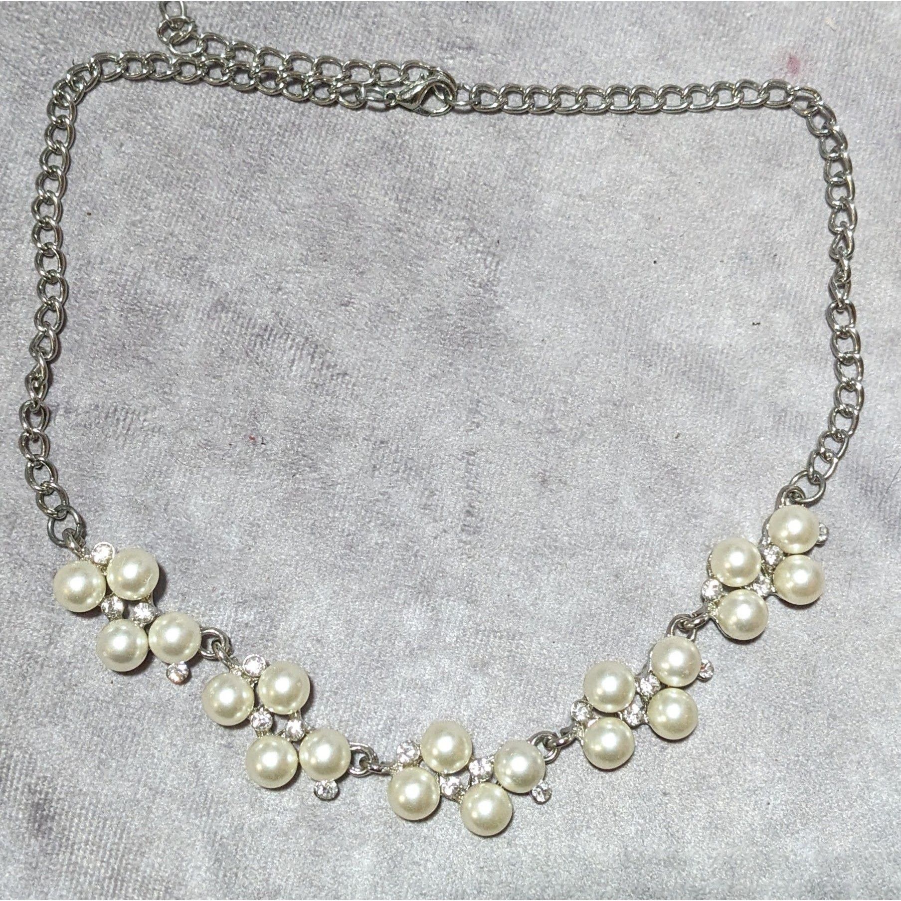 Other Rhinestone Pearl Cluster Bridal Necklace Size ONE SIZE - 7 Thumbnail