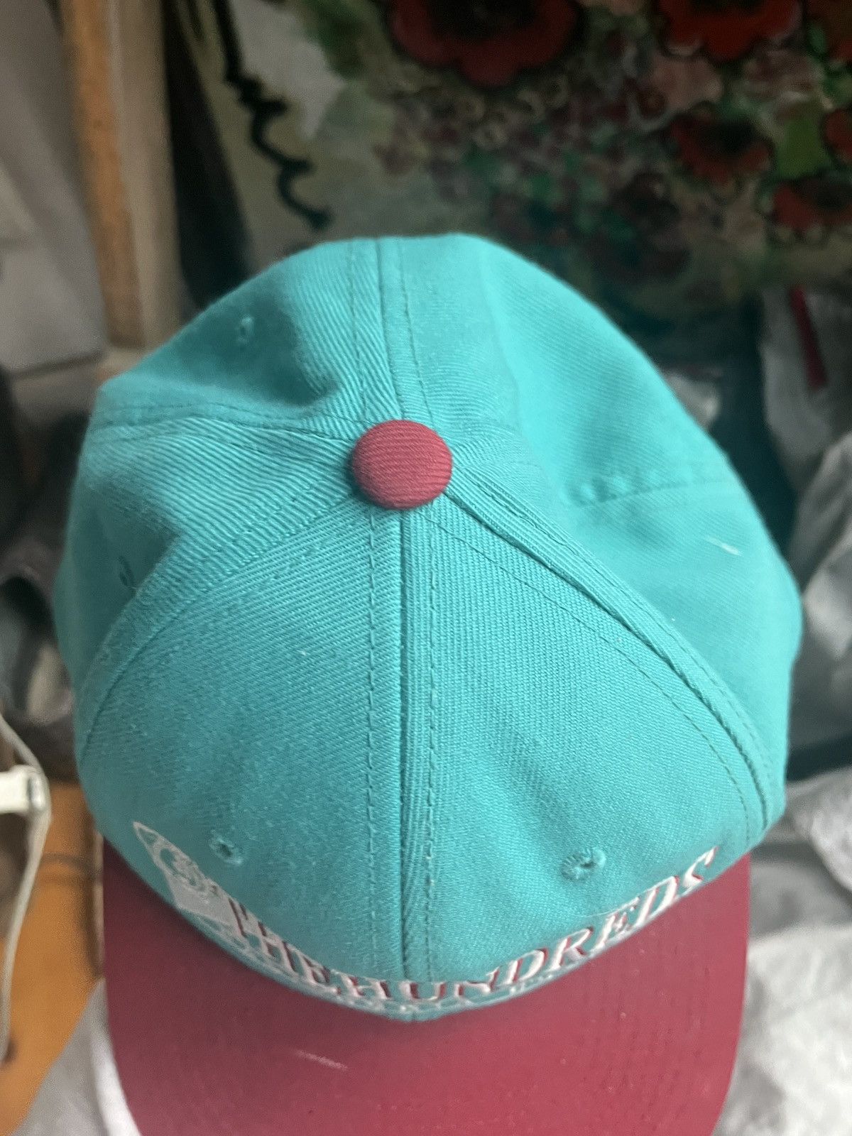The Hundreds × Vintage Turquise red pink The Hundreds cap vintage wool Size ONE SIZE - 3 Thumbnail