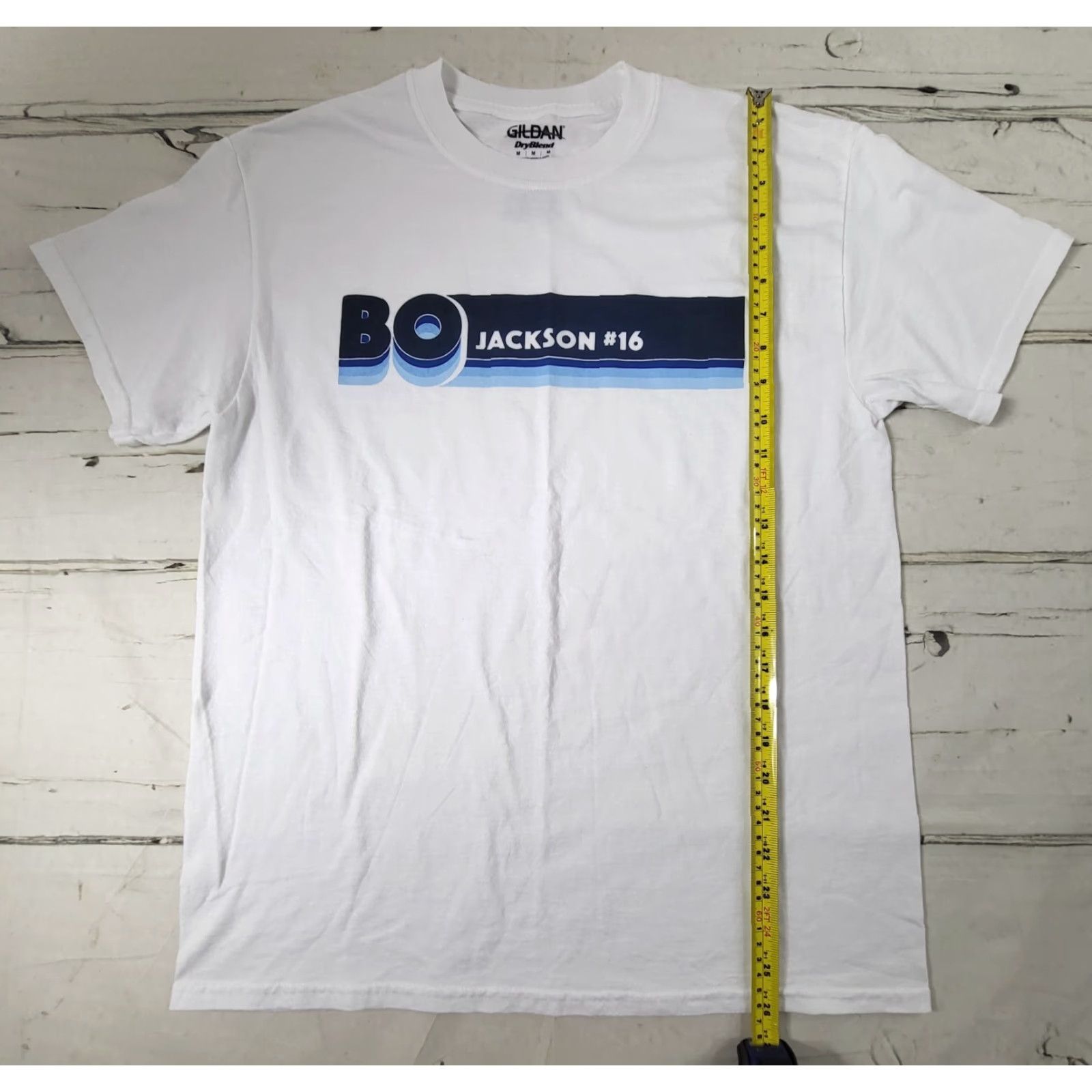 Gildan Bo Jackson #16 MCC Retro White Short Sleeve T-Shirt Mens M EUC Size US M / EU 48-50 / 2 - 4 Thumbnail