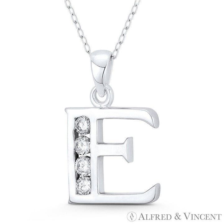 Other Initial Letter "E" CZ Crystal Charm Pendant Size ONE SIZE - 1 Preview