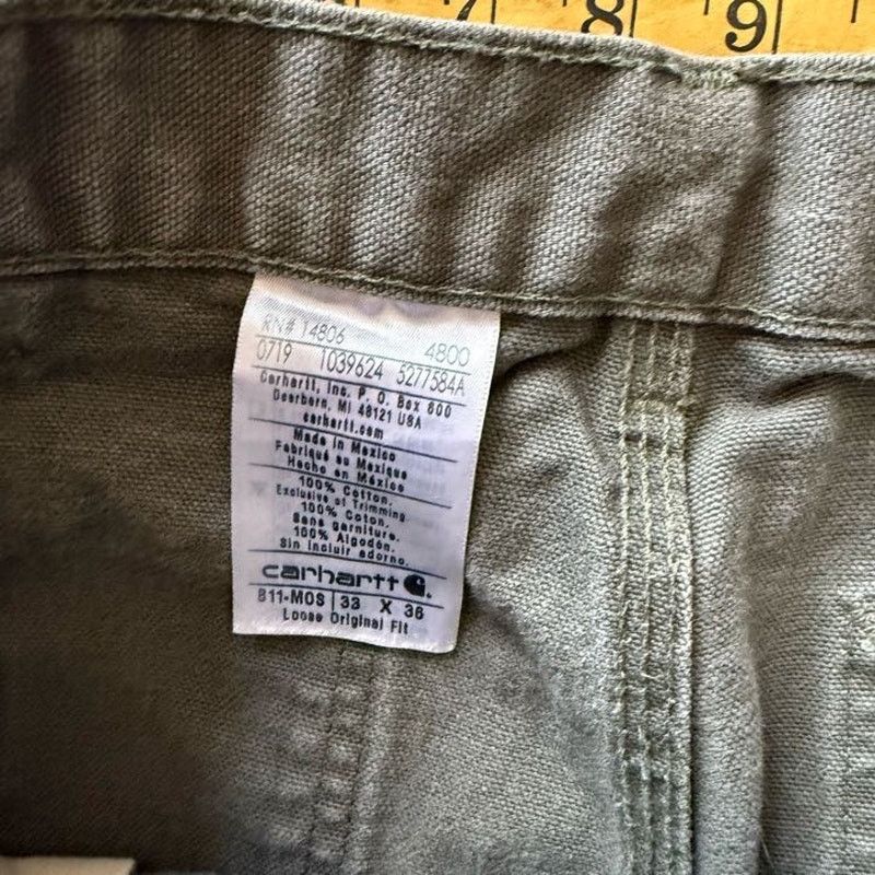 Carhartt Green Canvas Carhartt Carpenter Pants Size US 33 - 3 Thumbnail