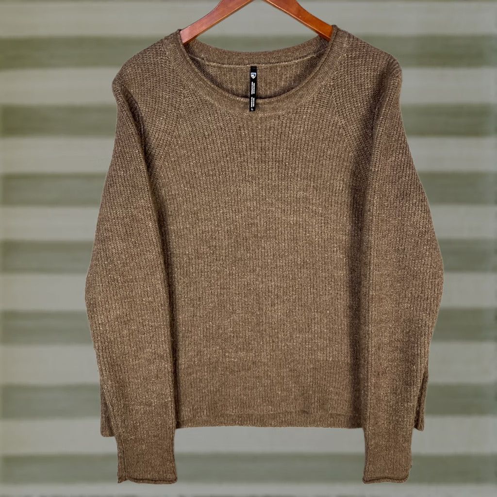 Vintage KUHL Mens L Skyla Sweater Brown Taupe Ribbed Knit Crewneck Pullover 4422 Size US L / EU 52-54 / 3 - 1 Thumbnail