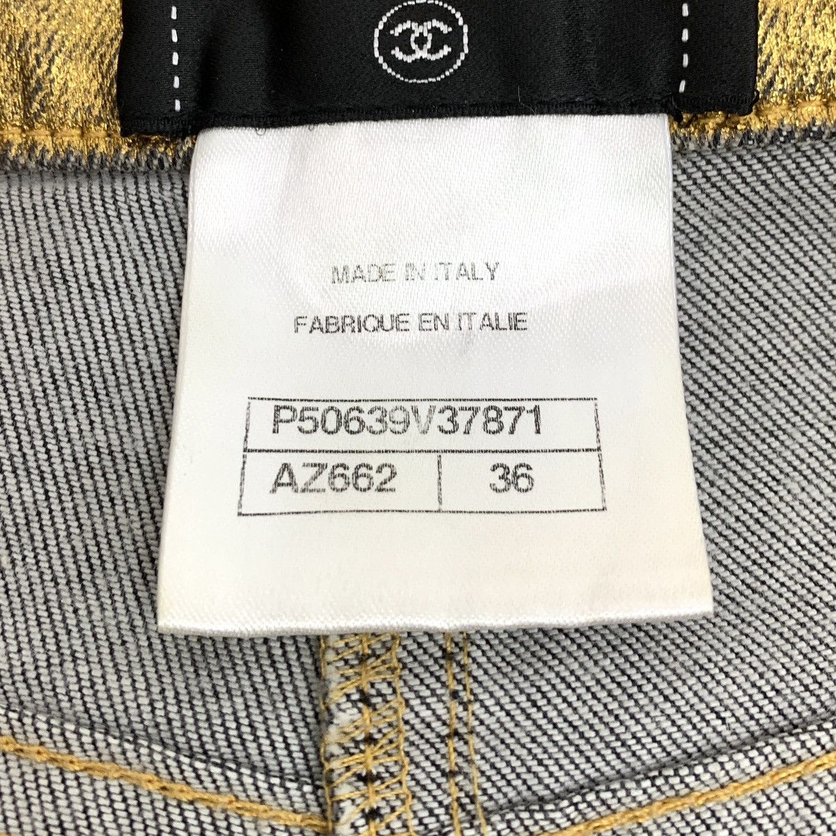 Chanel Chanel Gold Vintage Cotton Denim Casual Shorts K26WX Size 25" / US 0 / IT 36 - 7 Thumbnail