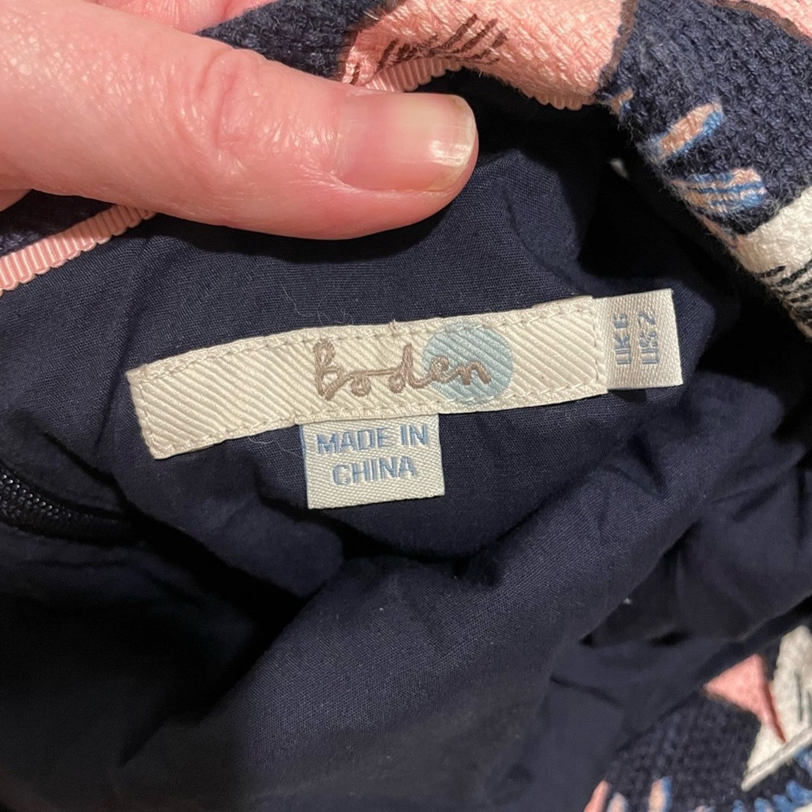 Boden Boden Martha Style Daisy Print Navy Pink Boatneck Top 2 Size XS / US 0-2 / IT 36-38 - 5 Thumbnail