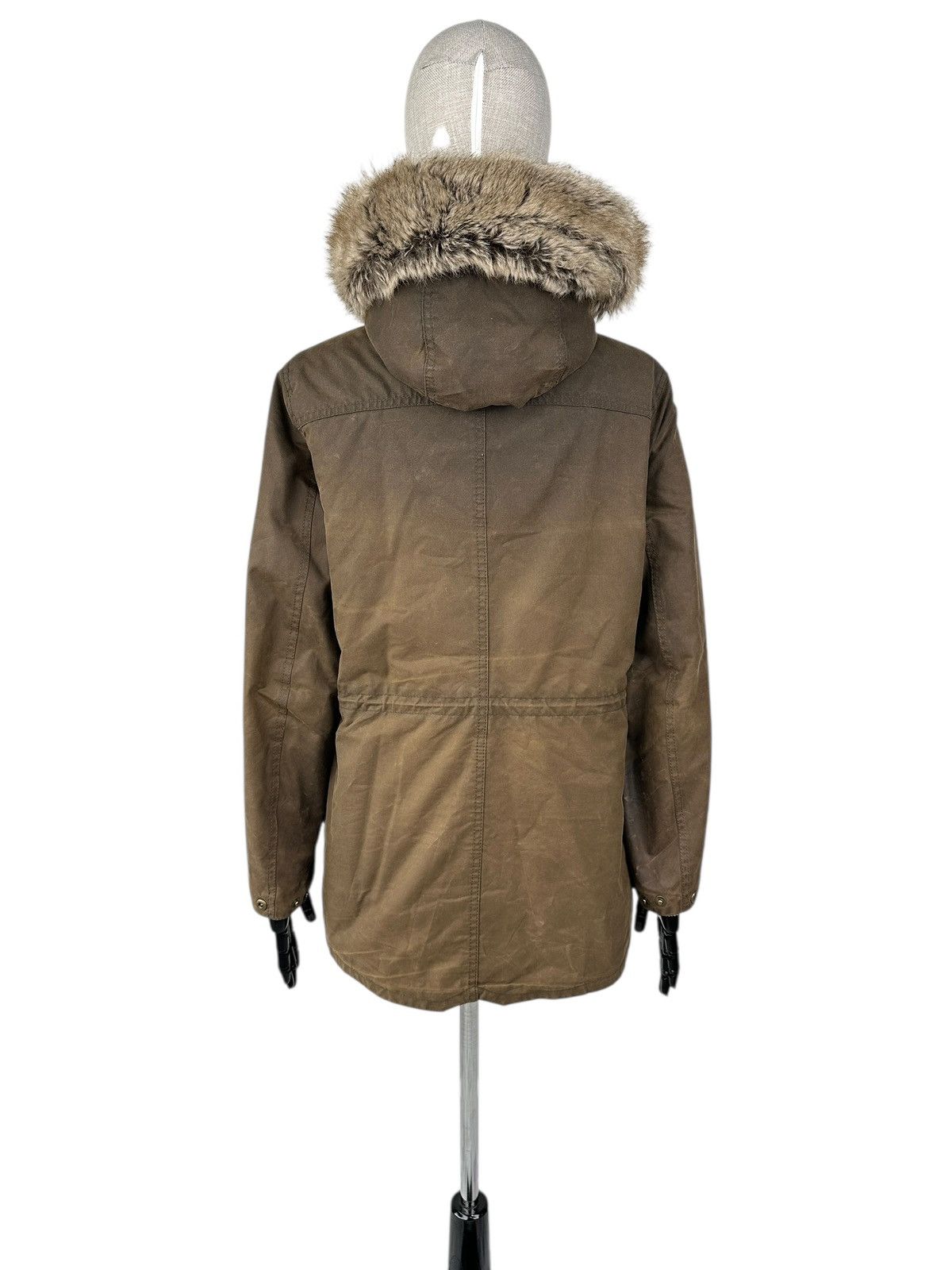 Barbour BARBOUR KELSALL Wax Parka Jacket Fur Hood Women’s Coat Size M / US 6-8 / IT 42-44 - 3 Thumbnail