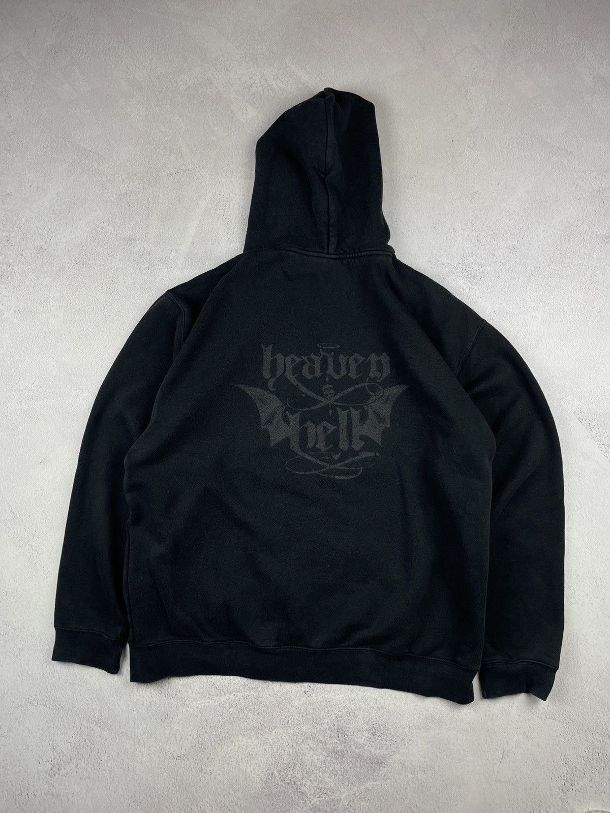 Fruit Of The Loom Heaven & Hell Vintage Y2K Zip Hoodie Black Metal Band Goth Size US XL / EU 56 / 4 - 4 Thumbnail