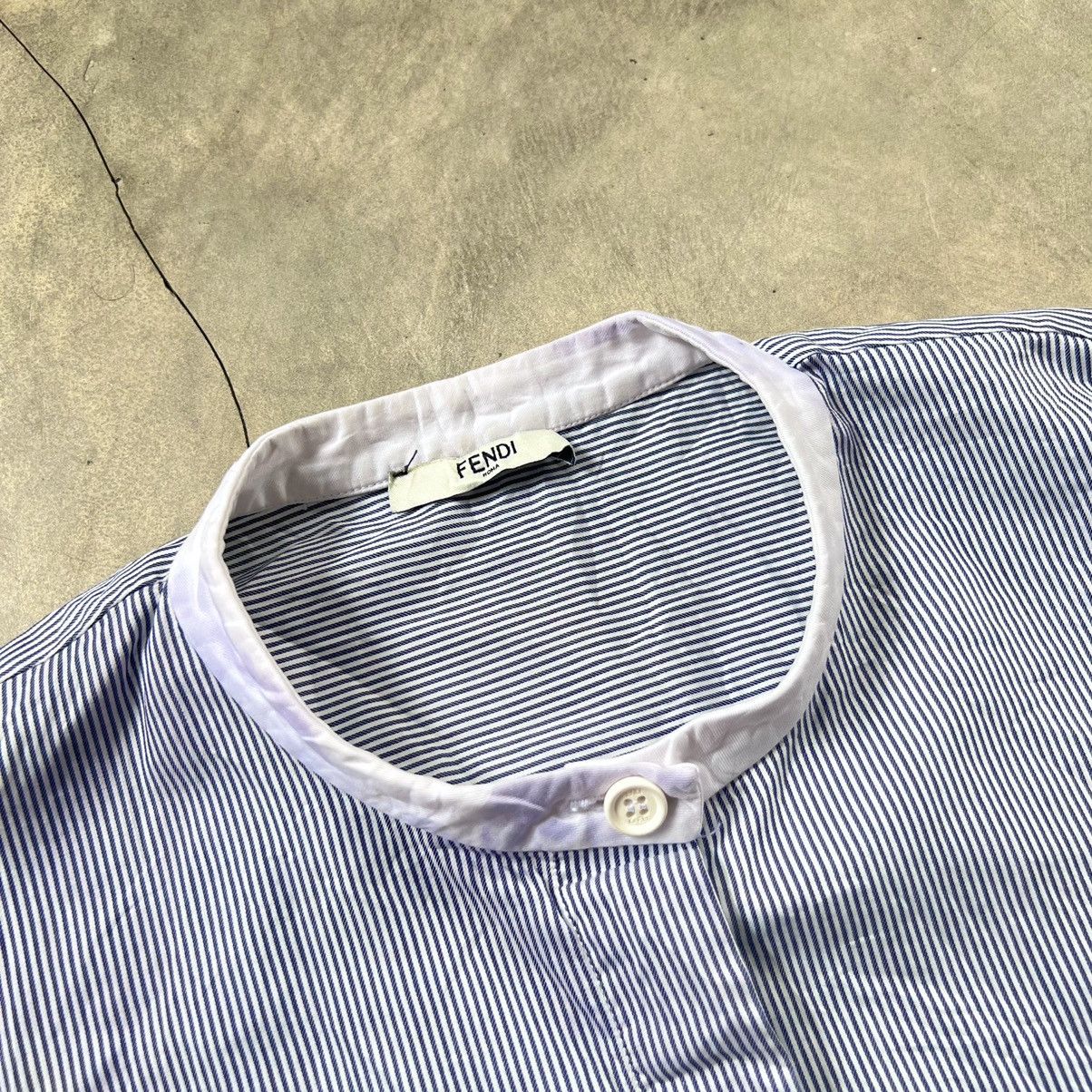 Fendi Fendi Neckless Stripe Button Up Longsleeve Shirt Size S / US 4 / IT 40 - 2 Thumbnail