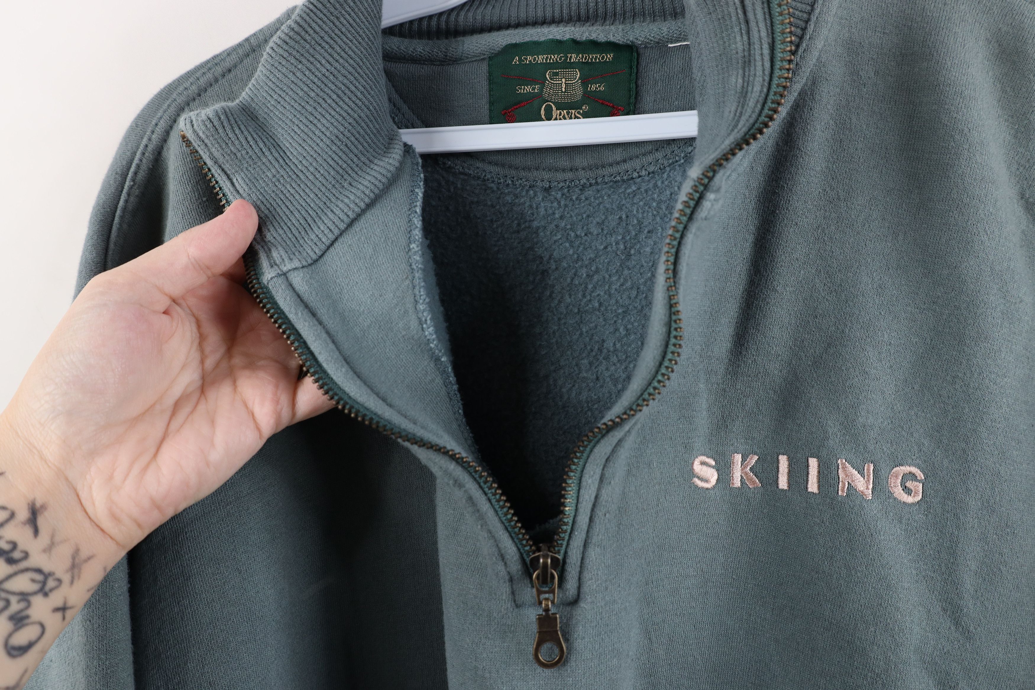 Orvis Vintage 90s Orvis Spell Skiing Half Zip Pullover Sweatshirt Size US XL / EU 56 / 4 - 8 Thumbnail