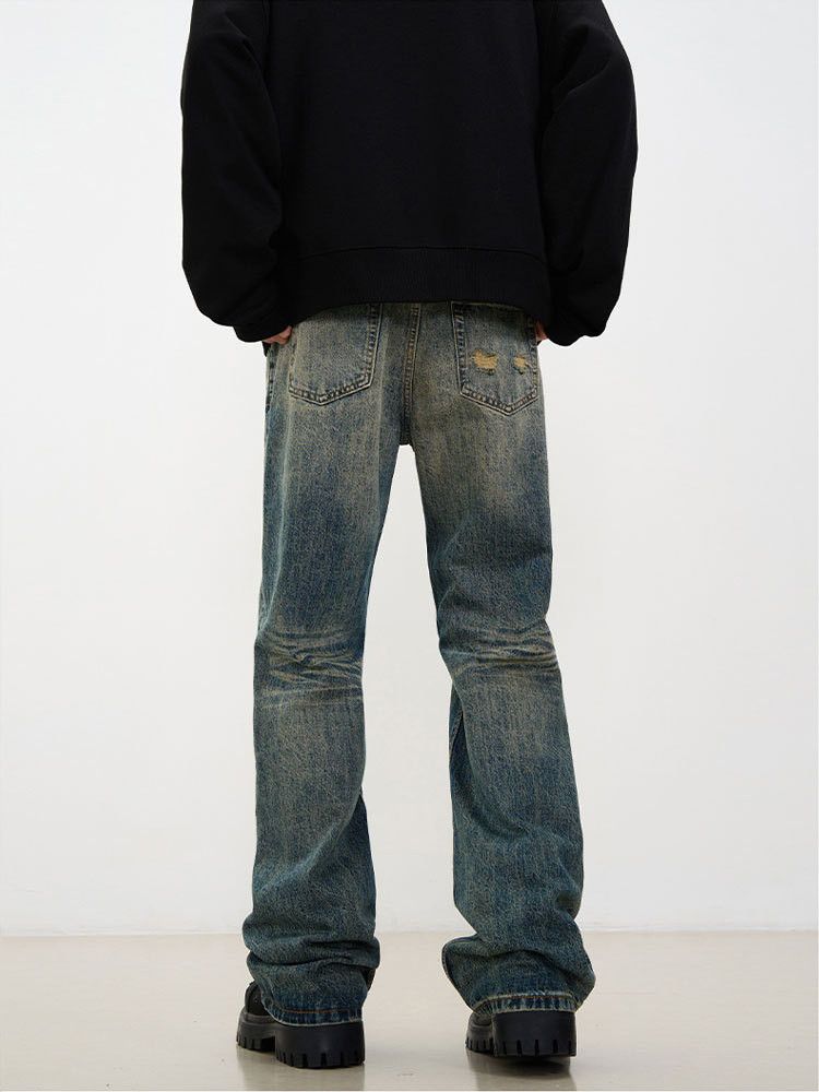 Vintage American retro washed distressed straight bootcut jeans Size US 32 / EU 48 - 6 Thumbnail